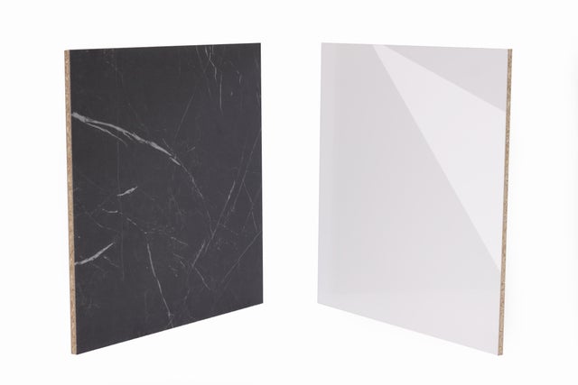 Crédence stratifié blanc brillant/Laval L.301,50 x l.63 cm ép.10 mm