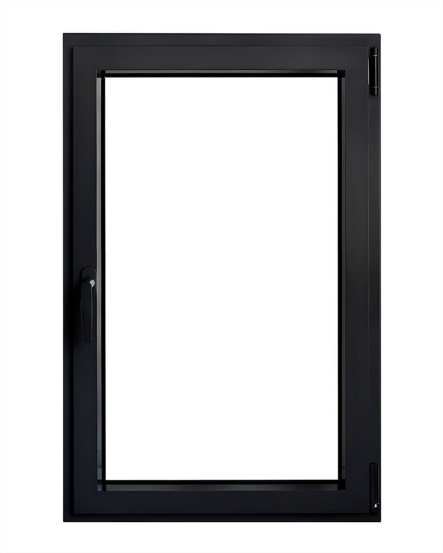 Fenêtre aluminium H.95 x l.60 cm ouvrant à la française 1 vantail tirant droit gris
