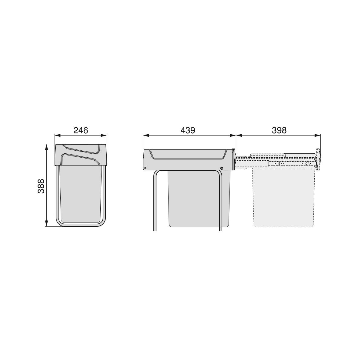 Poubelle sous-évier 20 Litres Gris Anthracite - 5
