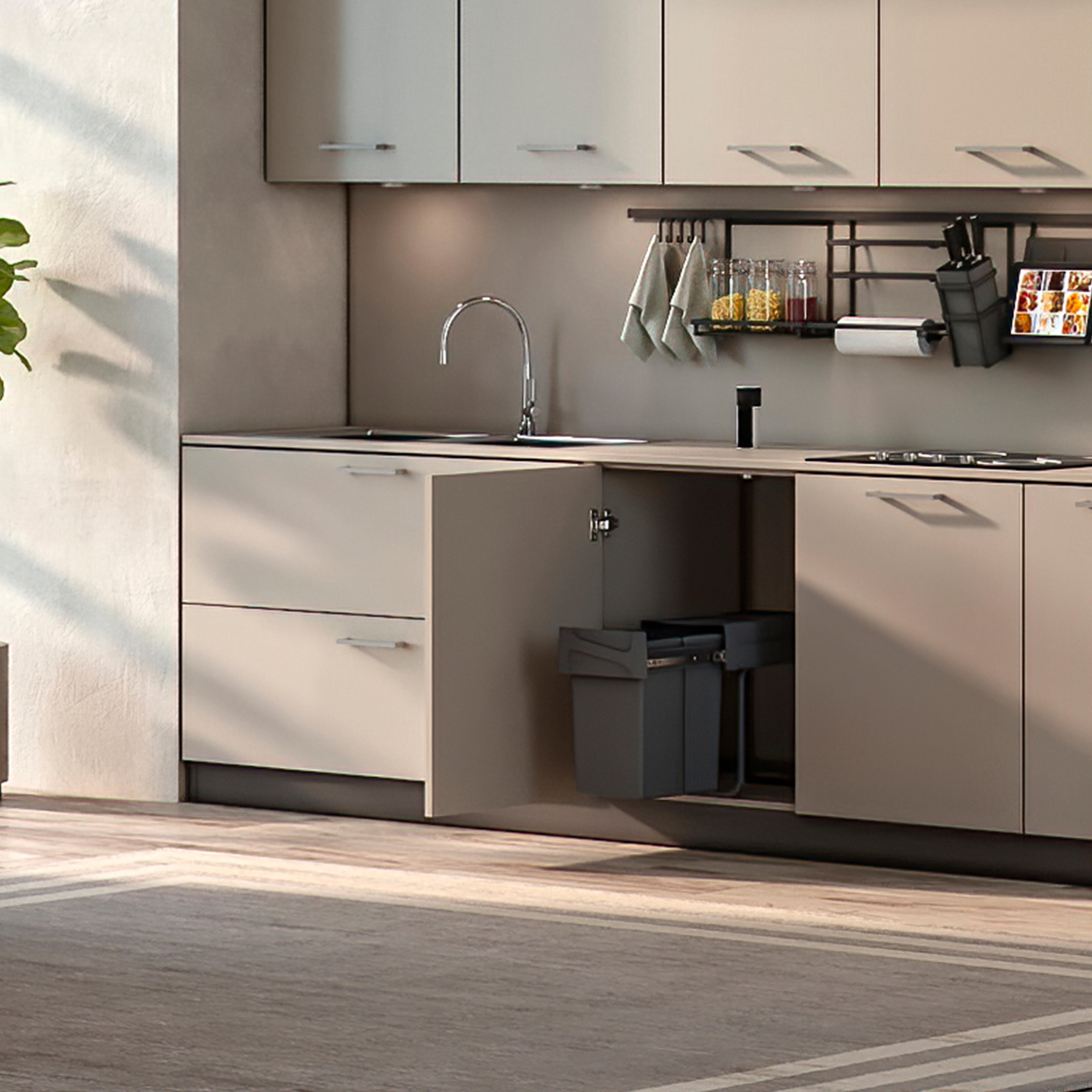 Poubelle sous-évier 20 Litres Gris Anthracite - 3