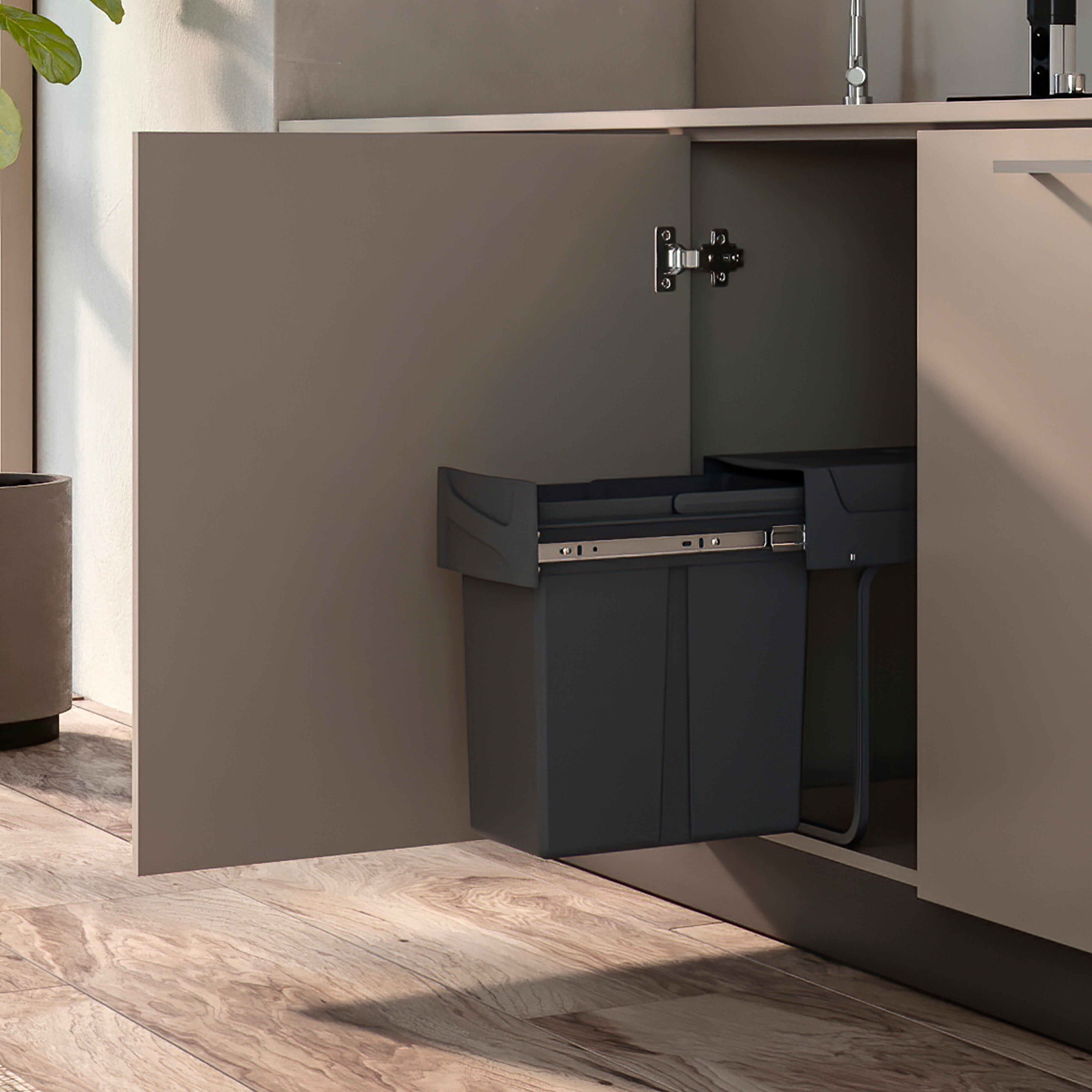 Poubelle sous-évier 20 Litres Gris Anthracite - 4