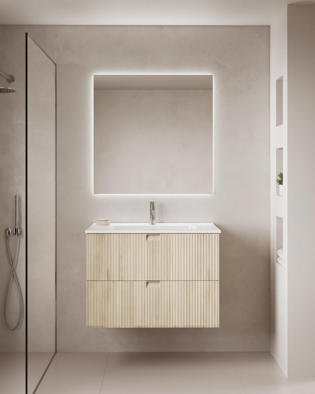 Mueble de baño con lavabo  Lignes beige  80x45.4 cm