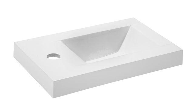 Vasque en résine blanche l.40 x P.25 cm Tiny 2