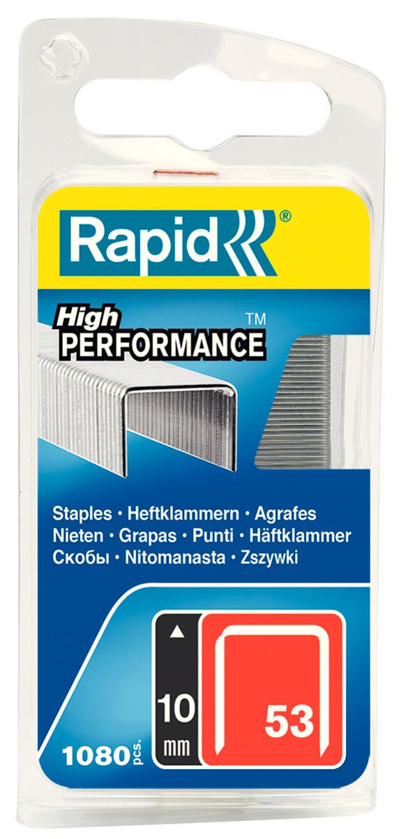 Boite de 1080 agrafes n°53 L.10 mm Galva - RAPID - 2