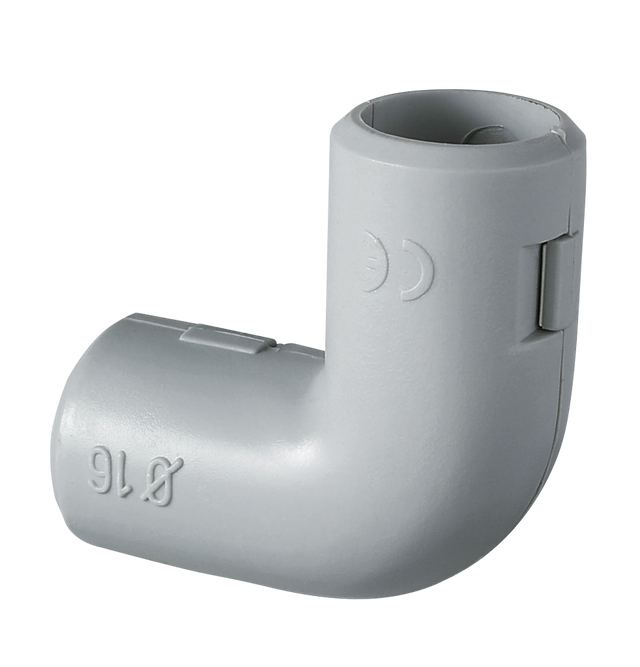 Sachet de 2 coudes équerre gris Diam.20 mm - DEBFLEX