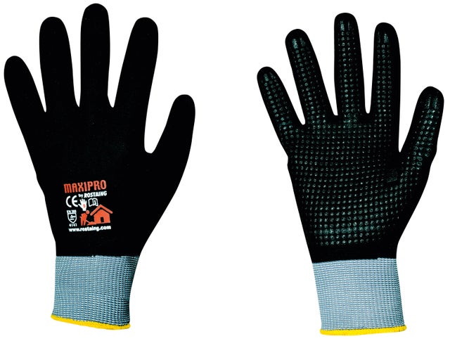 Gants tous travaux abrasifs et humides noir T.10 Maxipro - ROSTAING 