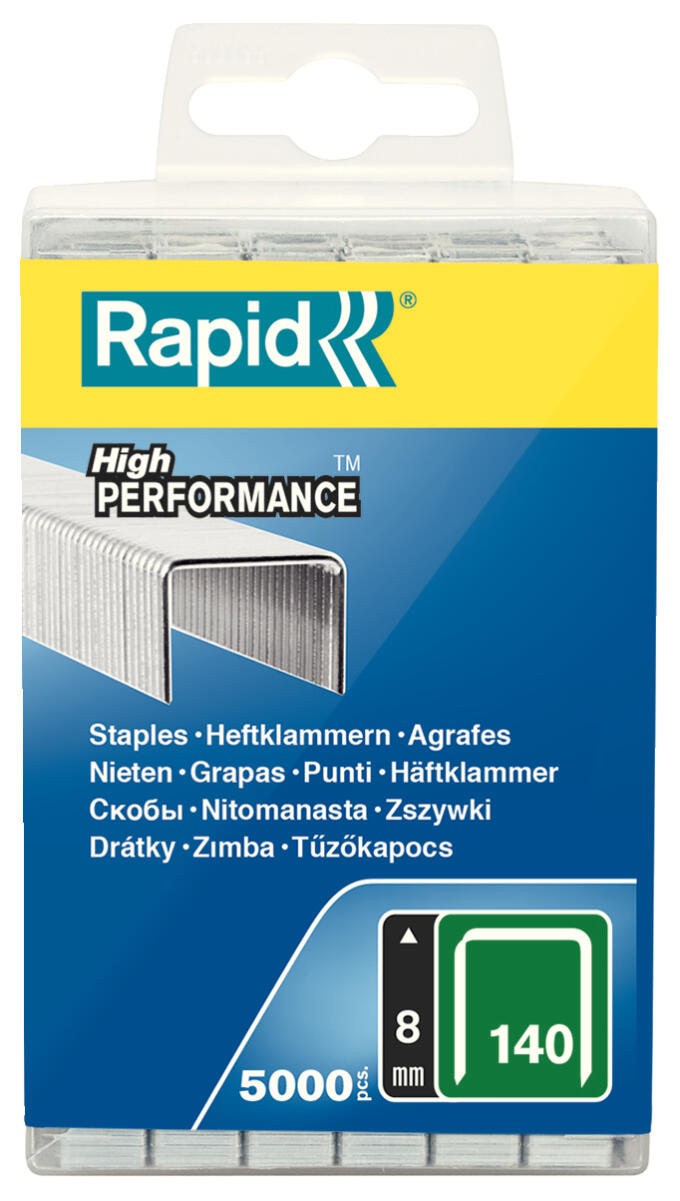 Boite de 5000 agrafes n°140 L.8 mm Galva - RAPID - 2