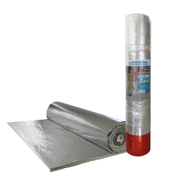 Isolant mince thermo-réflecteur combles, avec pare-Vapeur Long.10 x Larg.1.5 m R=2.64 - SOPREMA