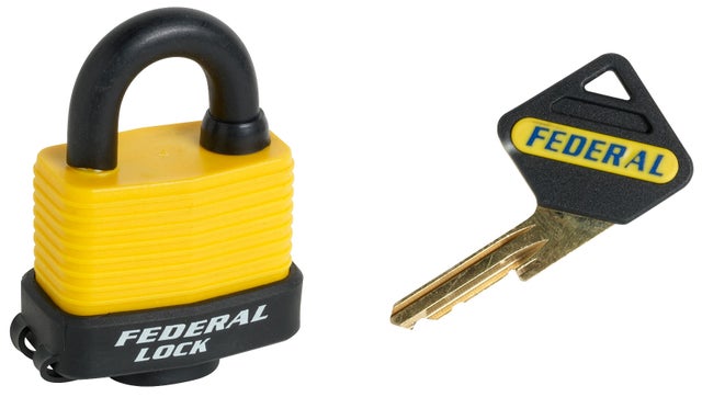 Cadenas à clé corps acier zingué gainé PVC 54 mm 2 clés - THIRARD