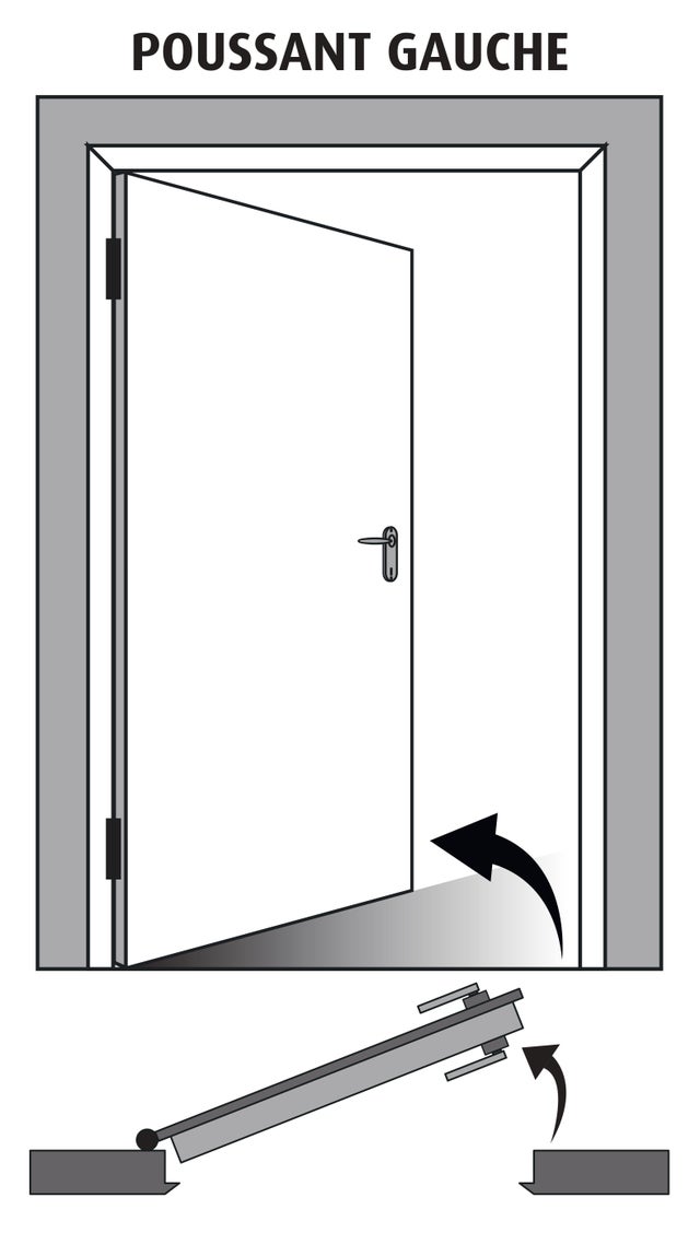 Bloc-porte vitré 3 carreaux epicéa brut poussant gauche H.204 x l.83 cm Argan