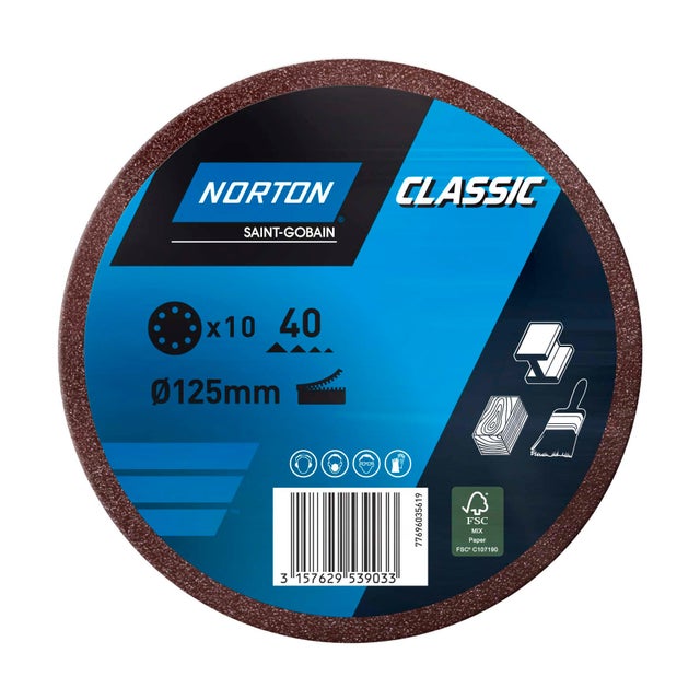 Disque abrasif pour ponceuse Diam.150 mm lot de 10 - NORTON