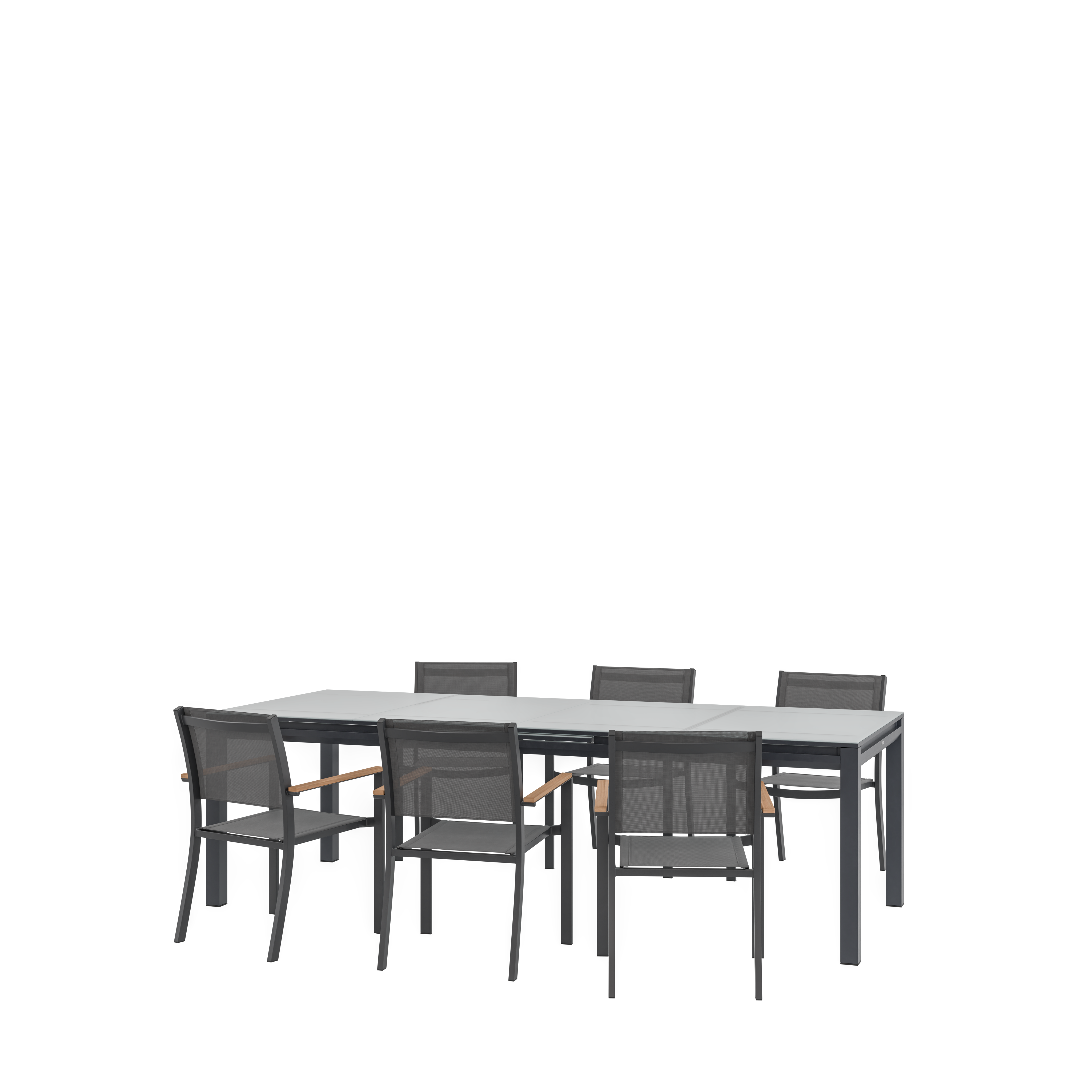 Mesa de alumínio NATERIAL ODYSSEA II EASY VIDRO 256/320X100CM ANTRACITE - 2