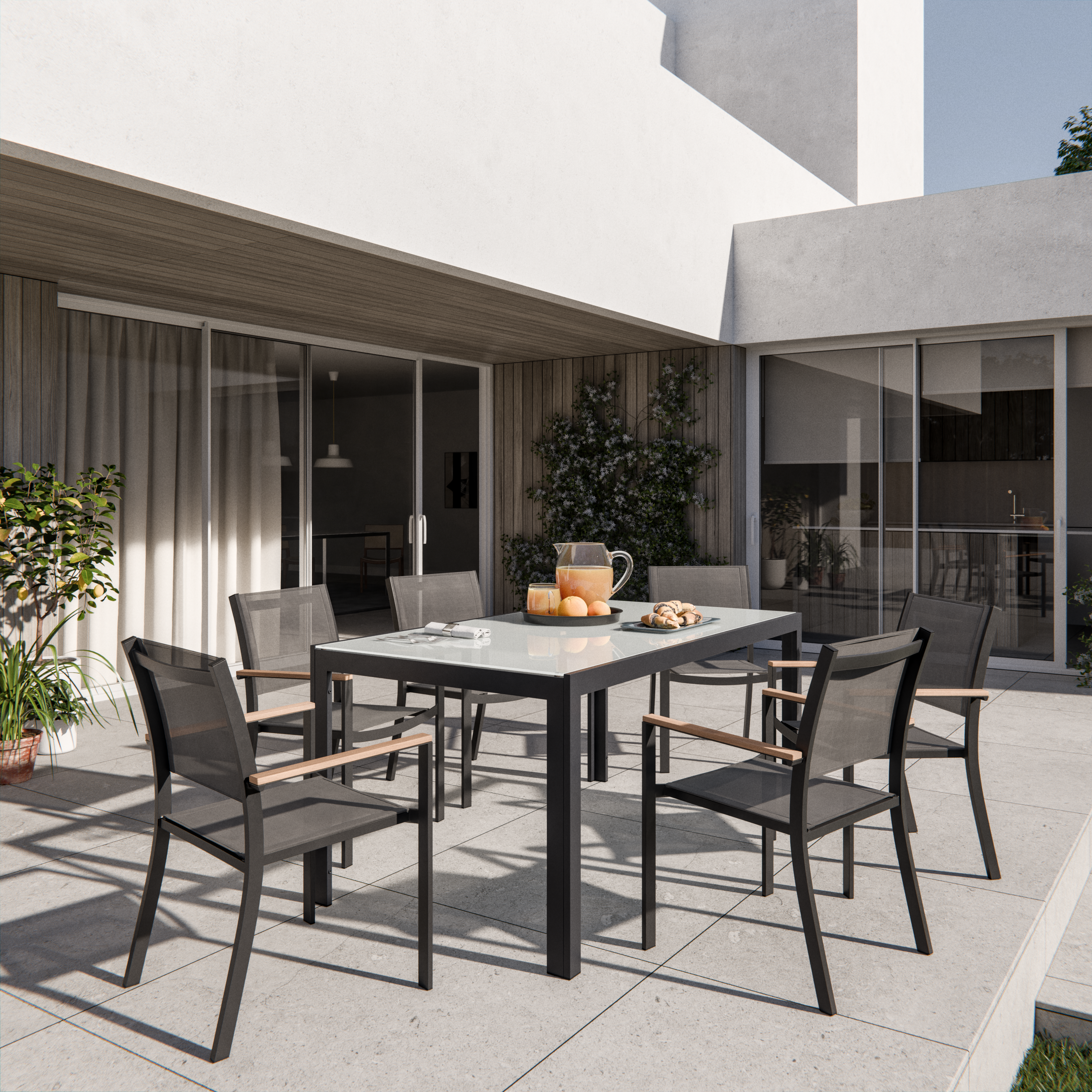 Mesa de alumínio NATERIAL LYRA II FIX 160X90CM ANTRACITE - 5