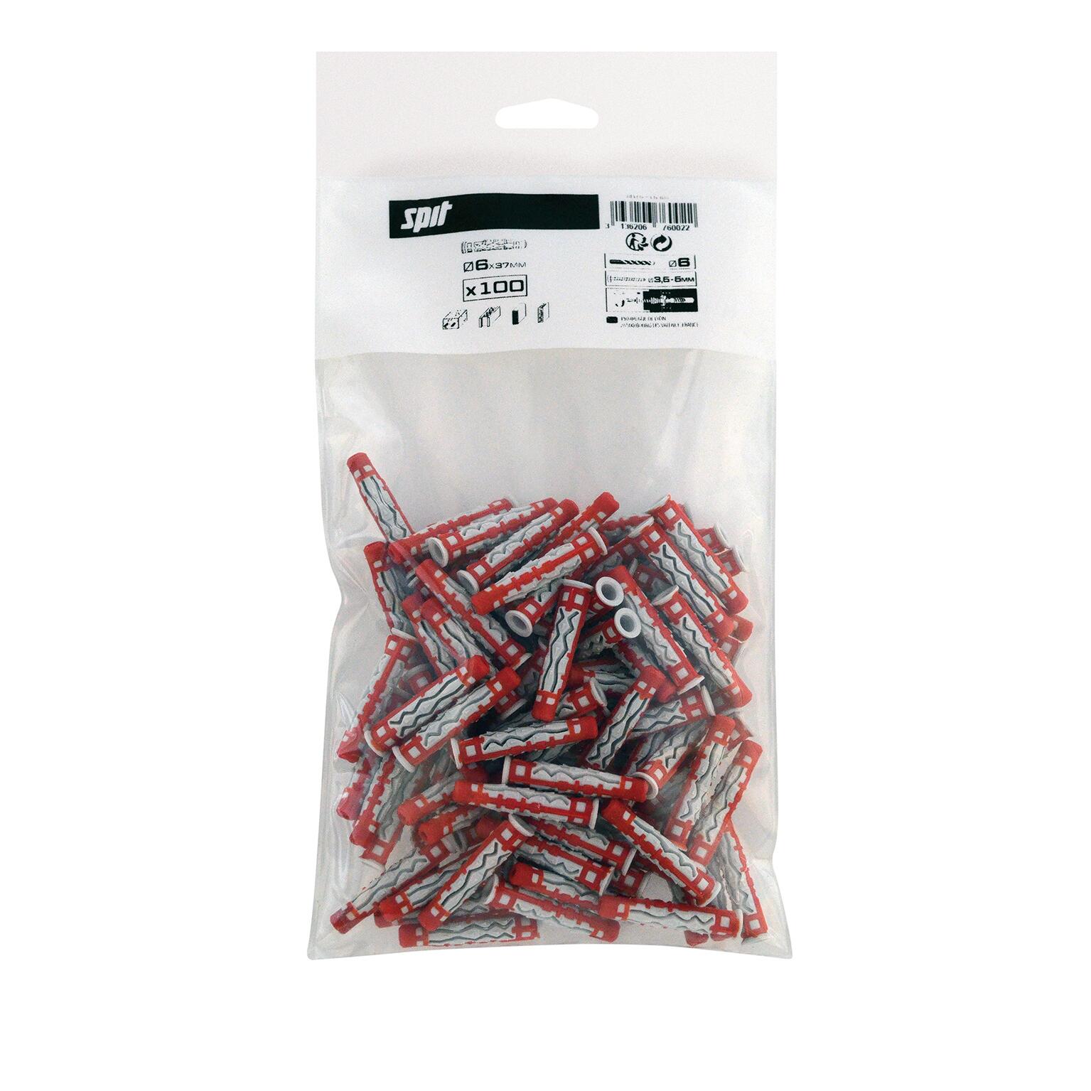 Cheville bi-matière multi-matériaux Diam.6 mm x 37 mm - SPIT MX (lot de 100) - 2