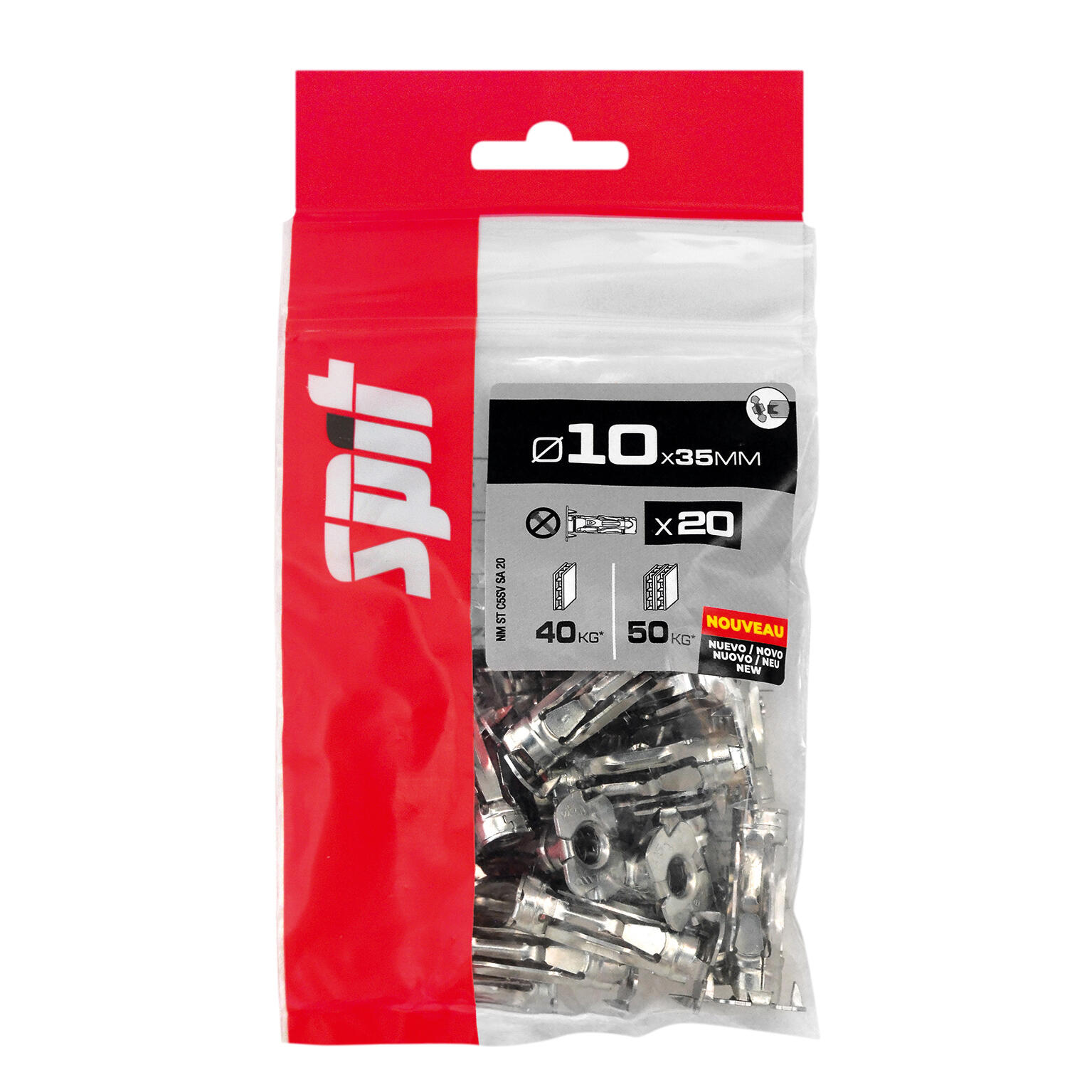 Cheville à expansion pour matériaux creux Diam.10 mm x 35 mm - SPIT Stellix (lot de 20) - 2
