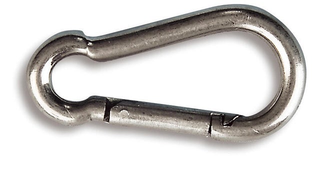 Mousqueton pompier acier inoxydable Diam.5 mm L.50 mm 100KG