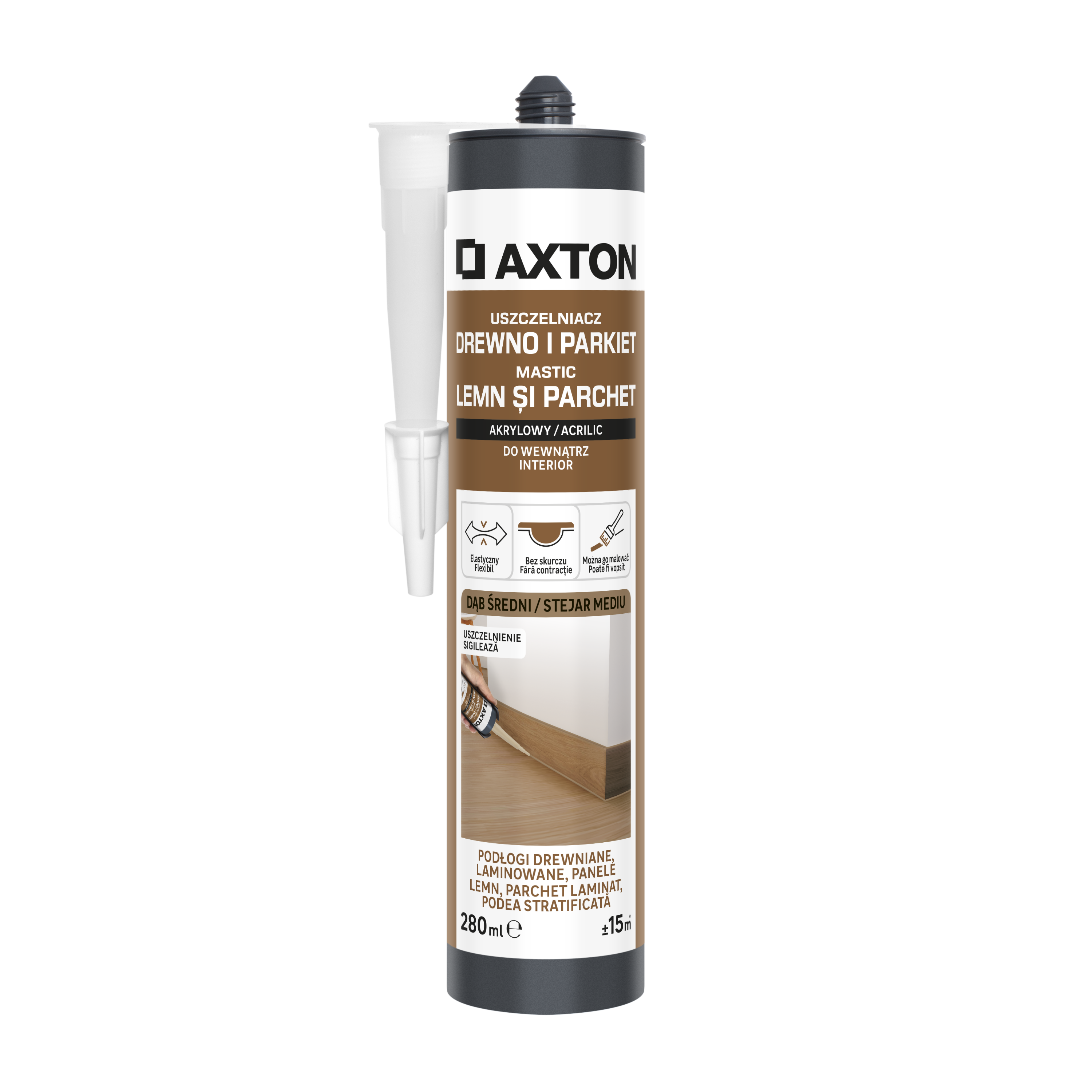 Uszczelniacz do drewna i parkietu Średni dąb 280 ml Axton - 6