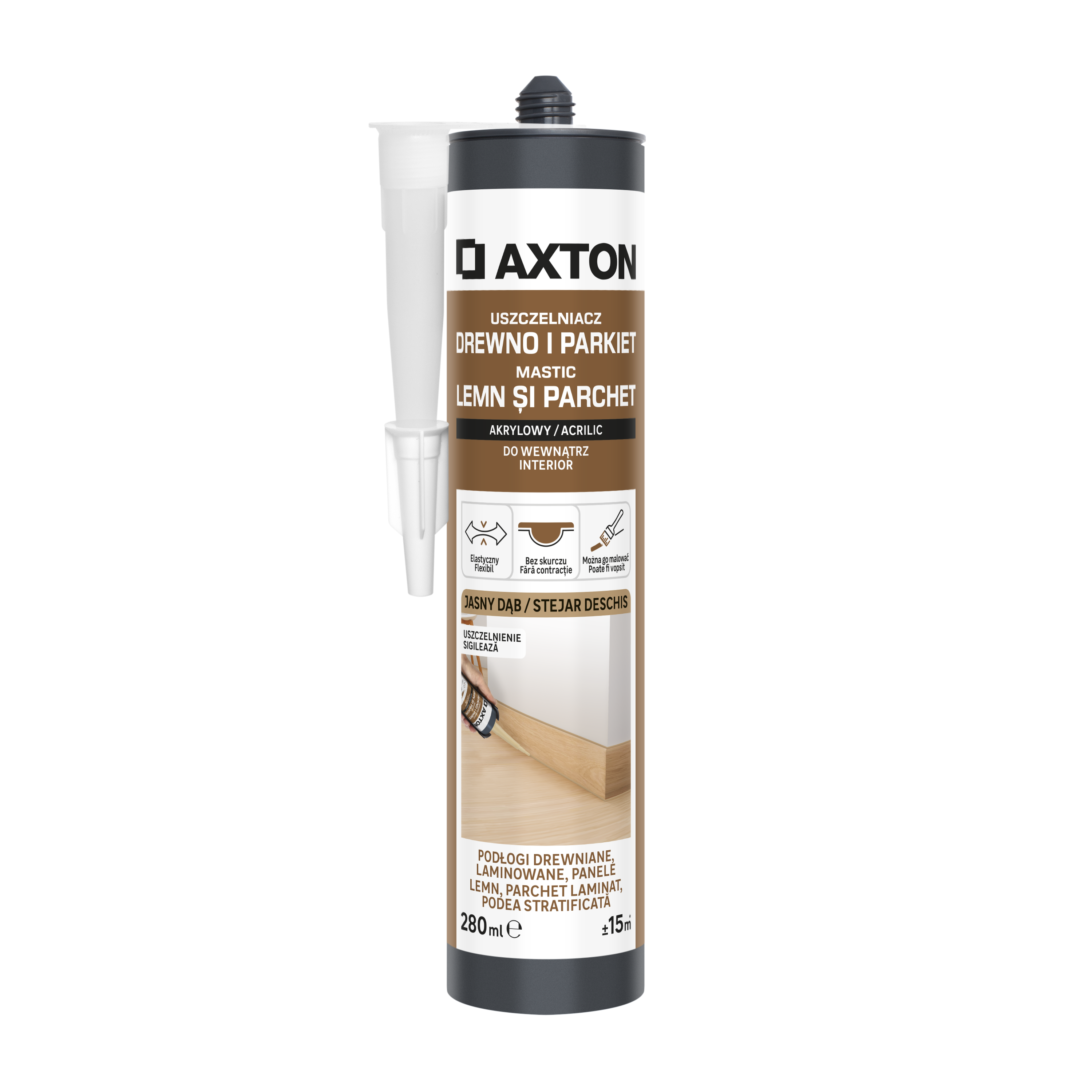 Uszczelniacz do drewna i parkietu Jasny dąb 280 ml Axton - 6