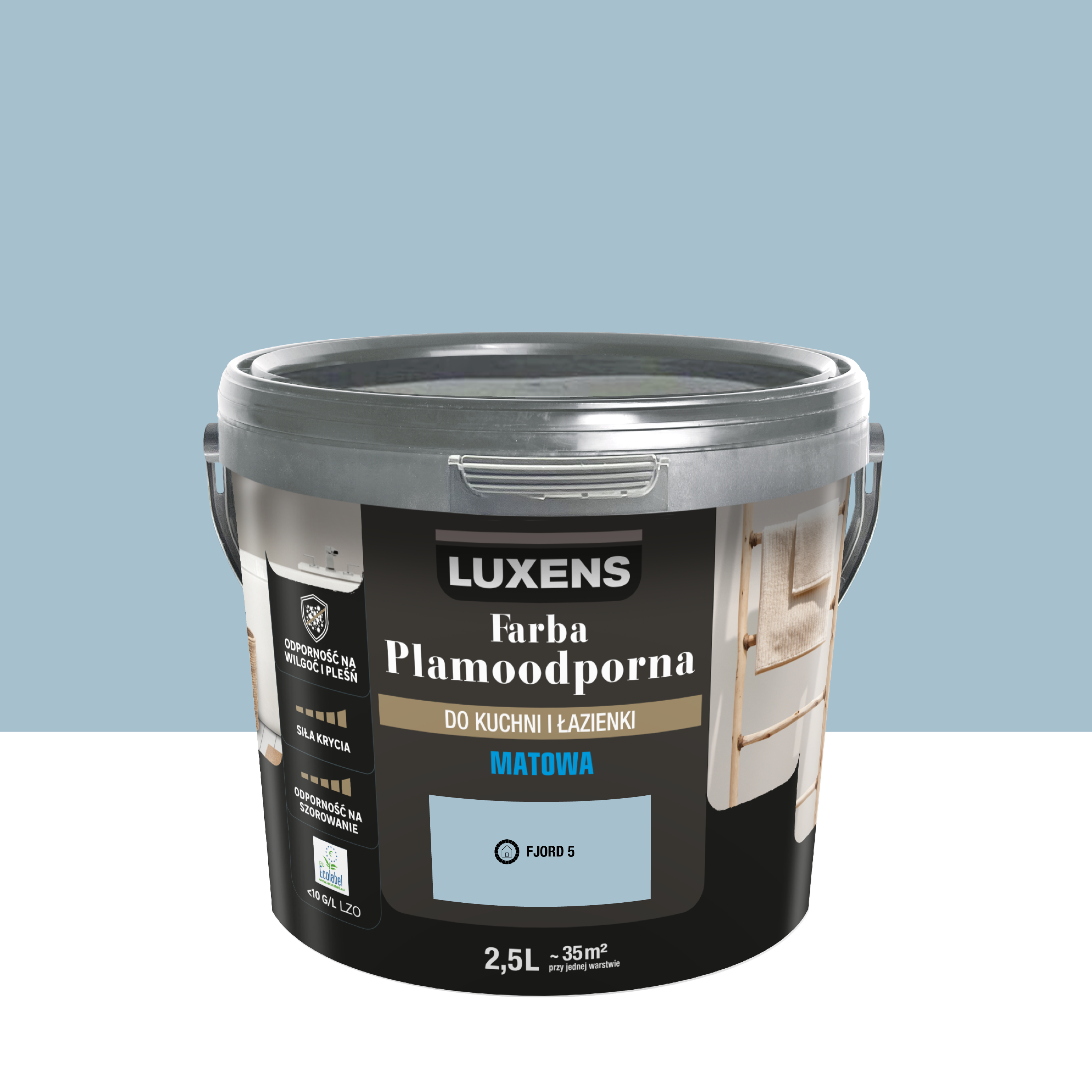 Farba Luxens Plamoodporna do kuchni i łazienki Fjord 5 2.5 l