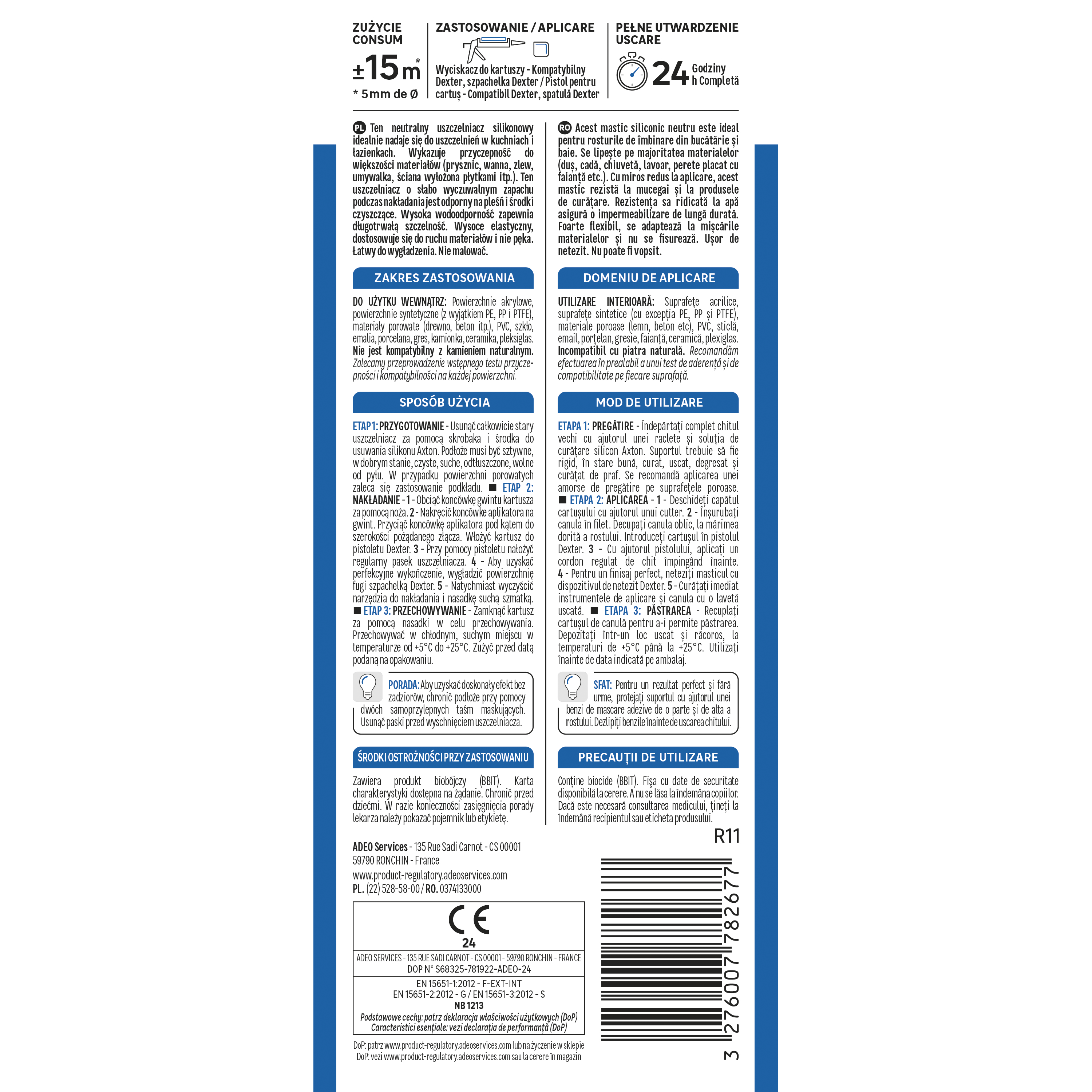 Silikon sanitarny Kuchnia i Łazienka neutralny biały 280 ml Axton - 4