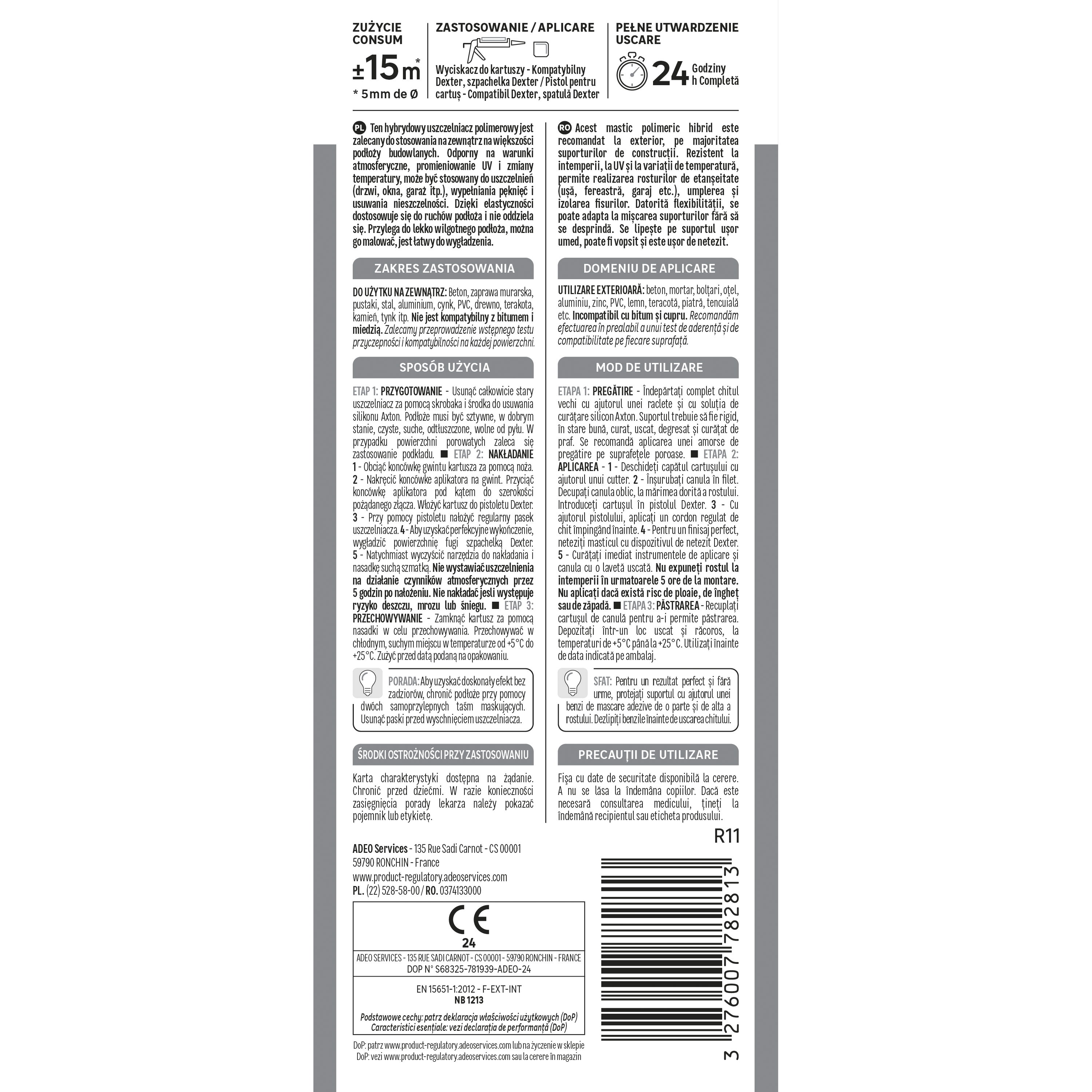 Uszczelniacz do fasad i dachów czarny 280 ml Axton - 8