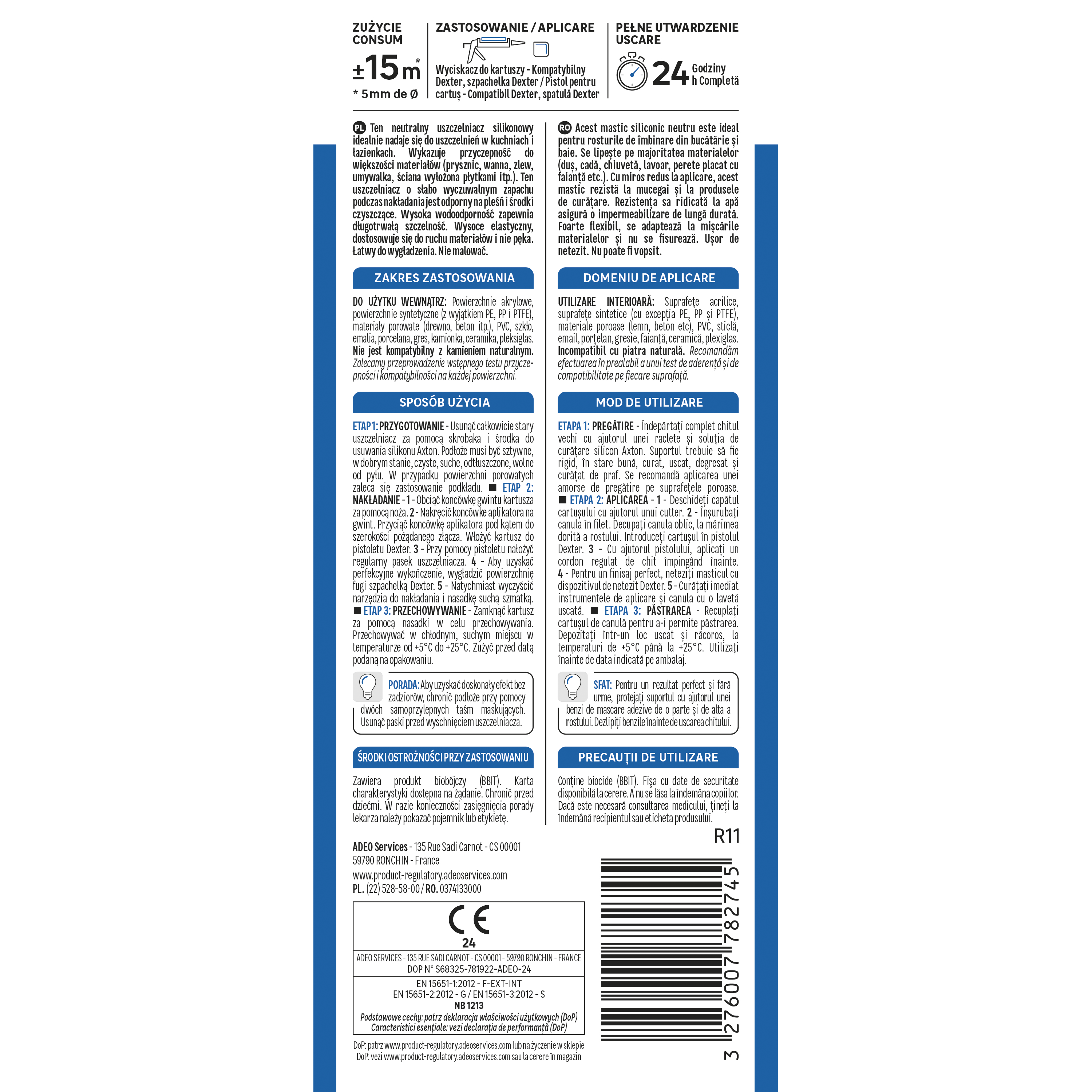 Silikon sanitarny Kuchnia i Łazienka neutralny bezbarwny 280 ml Axton - 3