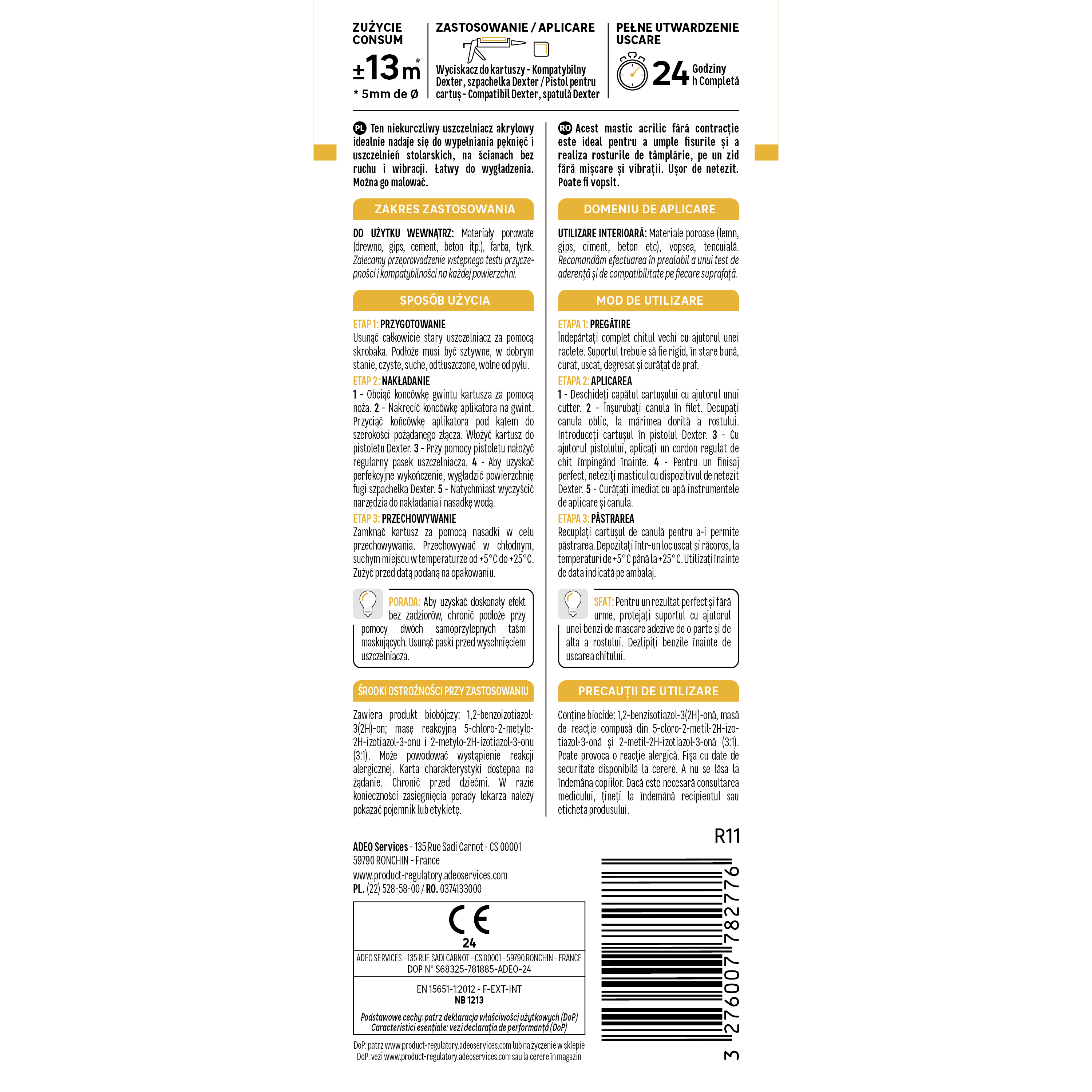 Akryl Ściany i Pęknięcia biały 280 ml Axton - 2