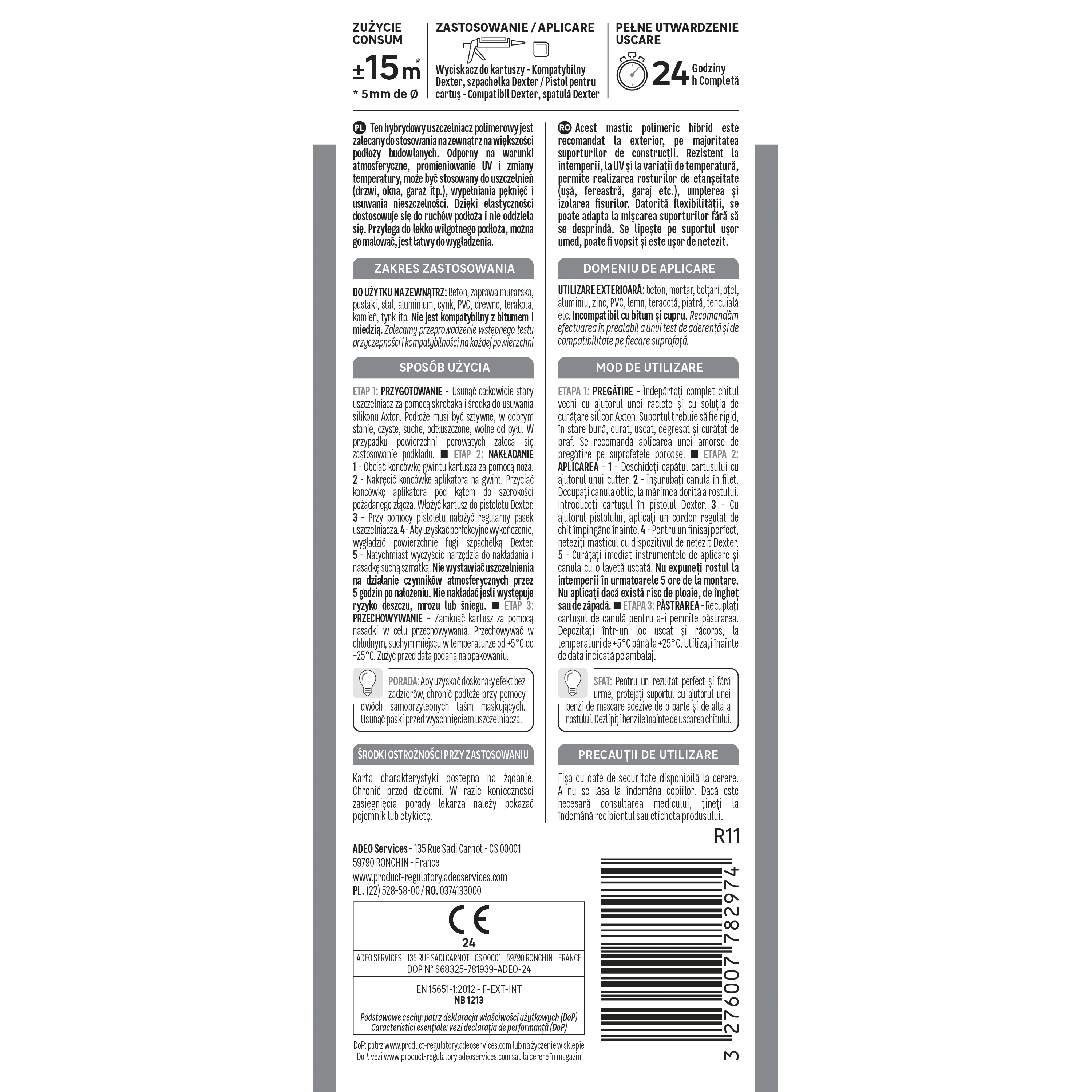 Uszczelniacz do fasad i dachów szary 280 ml Axton - 8