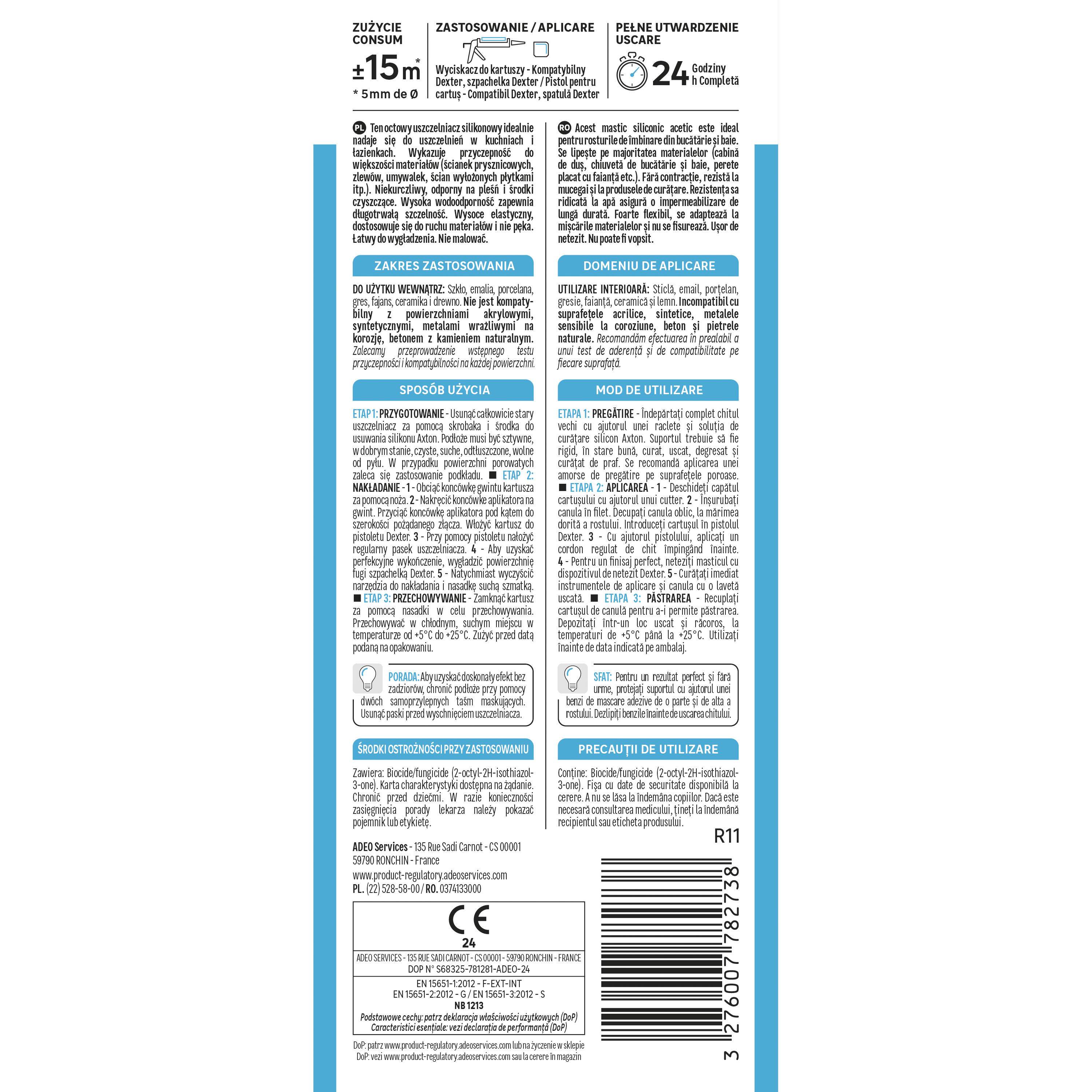Silikon sanitarny Kuchnia i Łazienka bezbarwny 280 ml Axton - 4