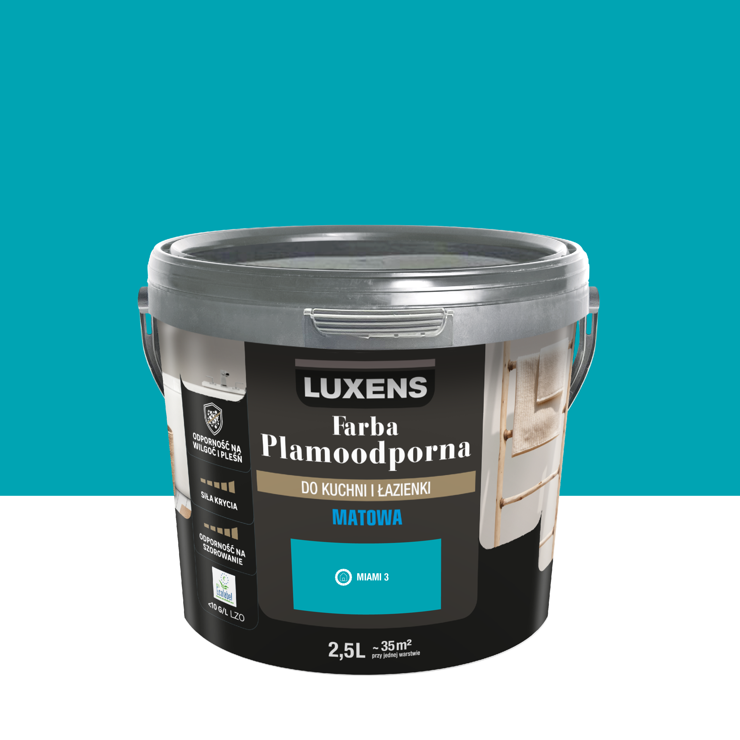 Farba Luxens Plamoodporna do kuchni i łazienki Miami 3 2.5 l