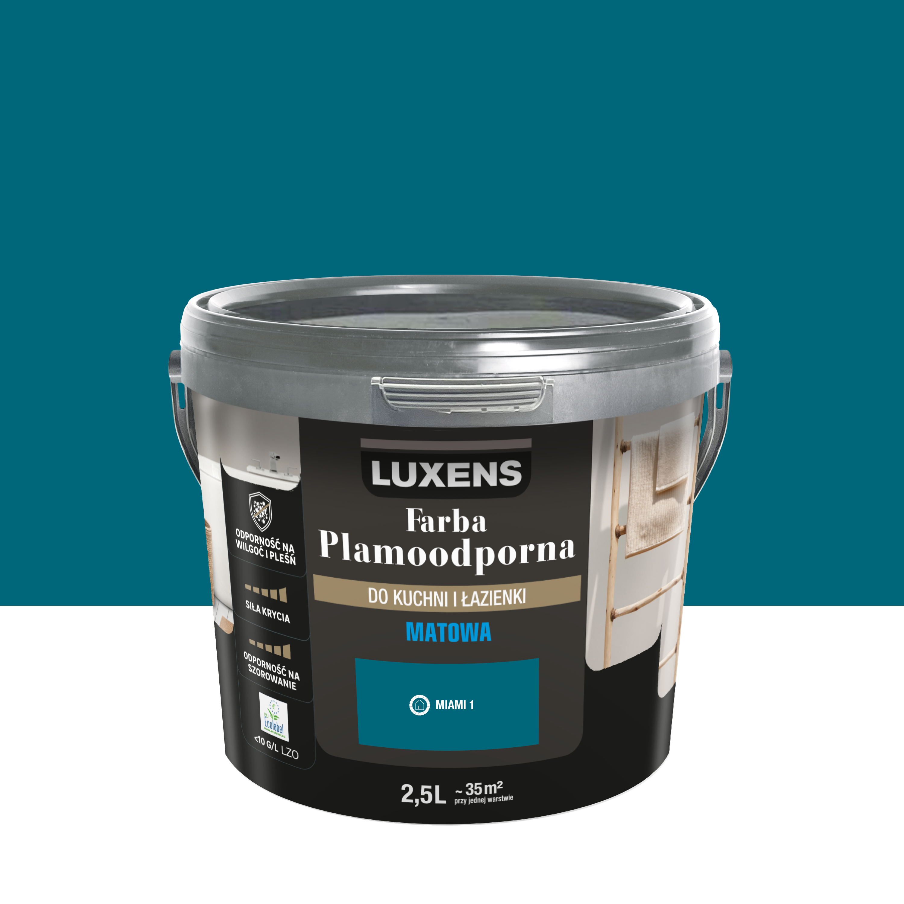 Farba Luxens Plamoodporna do kuchni i łazienki Miami 1 2.5 l