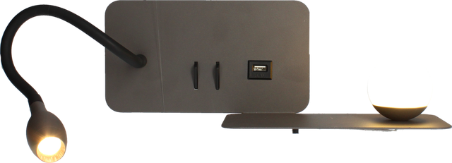 Applique murale CHR en aluminium gris anthracite H.12 x l.25 cm Zia gauche - ARLUX