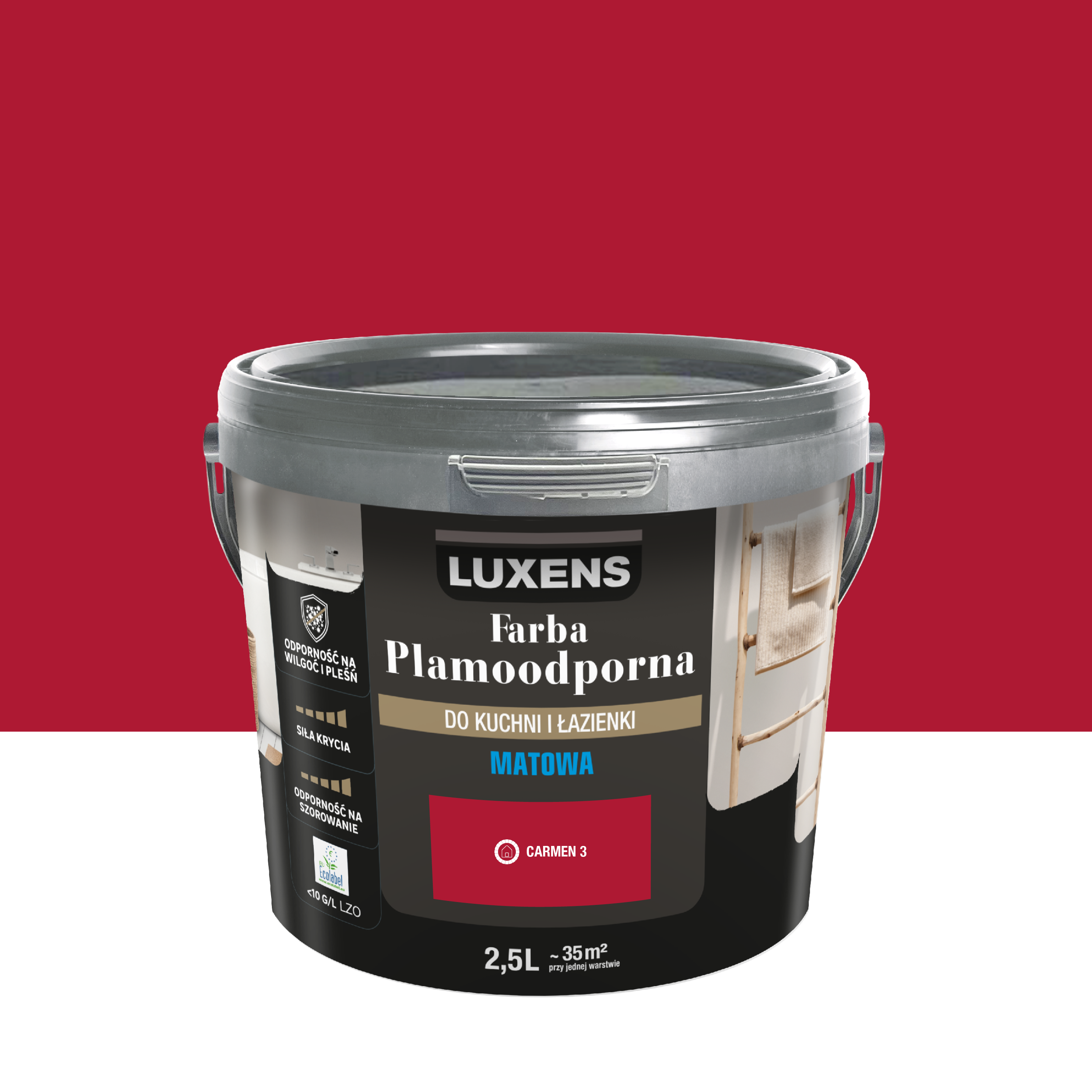 Farba Luxens Plamoodporna do kuchni i łazienki Carmen 3 2.5 l