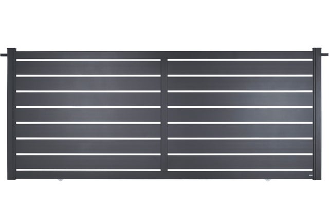 PORTAIL COULISSANT PASSIFLORE GRIS 3.56M