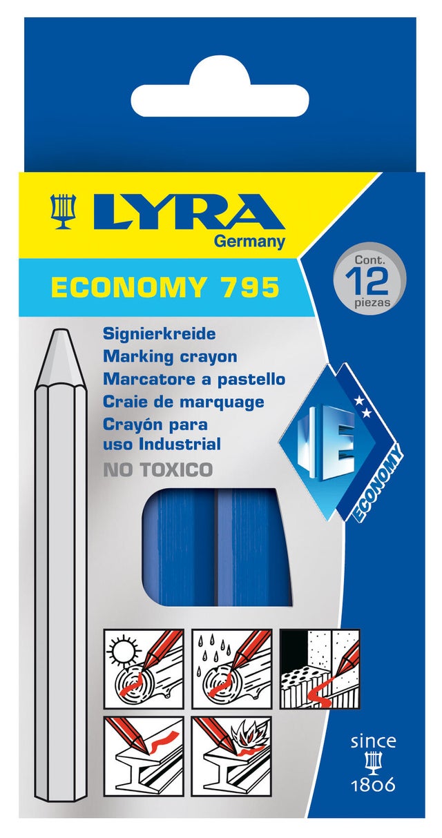 12 craies à l'huile bleues - LYRA 