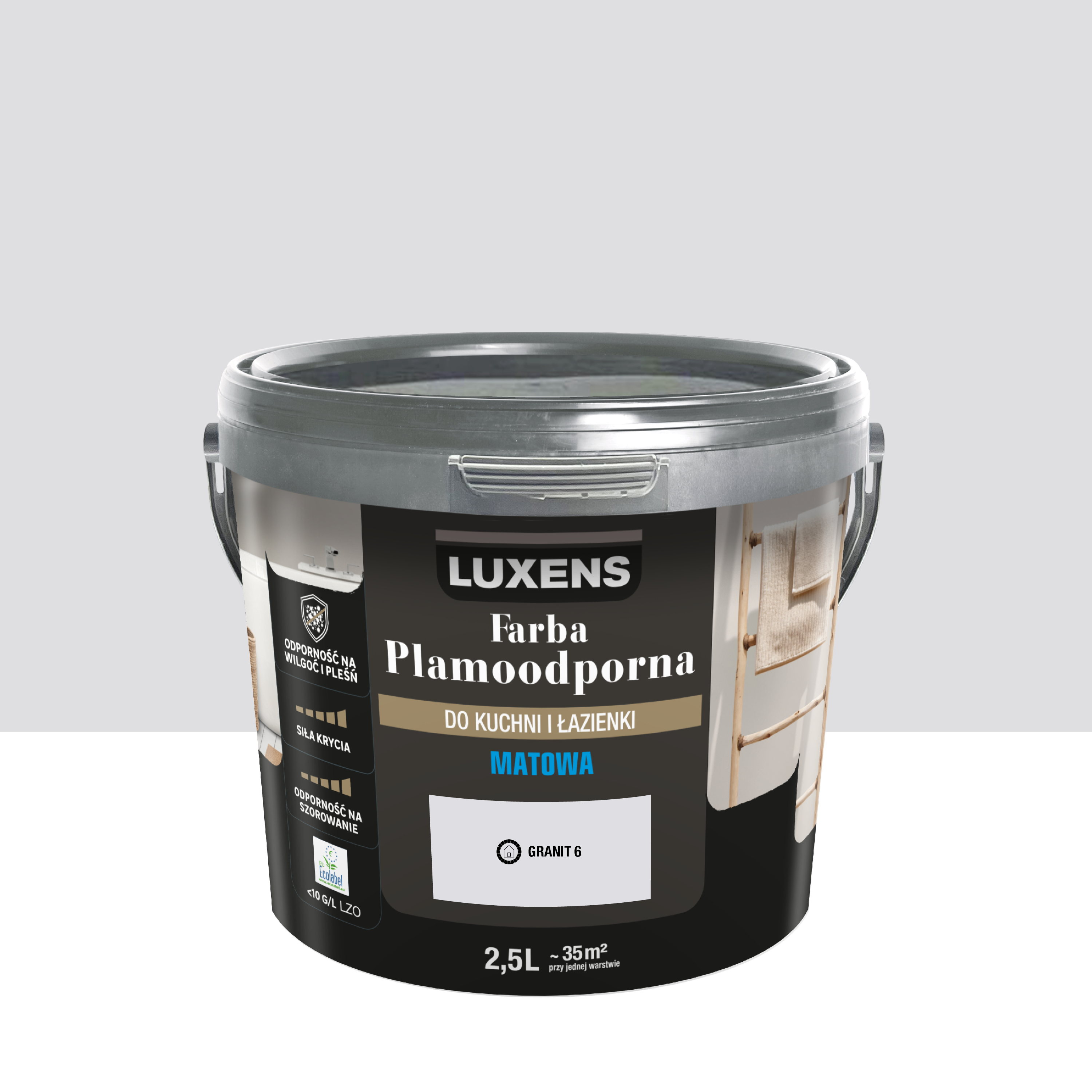 Farba Luxens Plamoodporna do kuchni i łazienki Granit 6 2.5 l