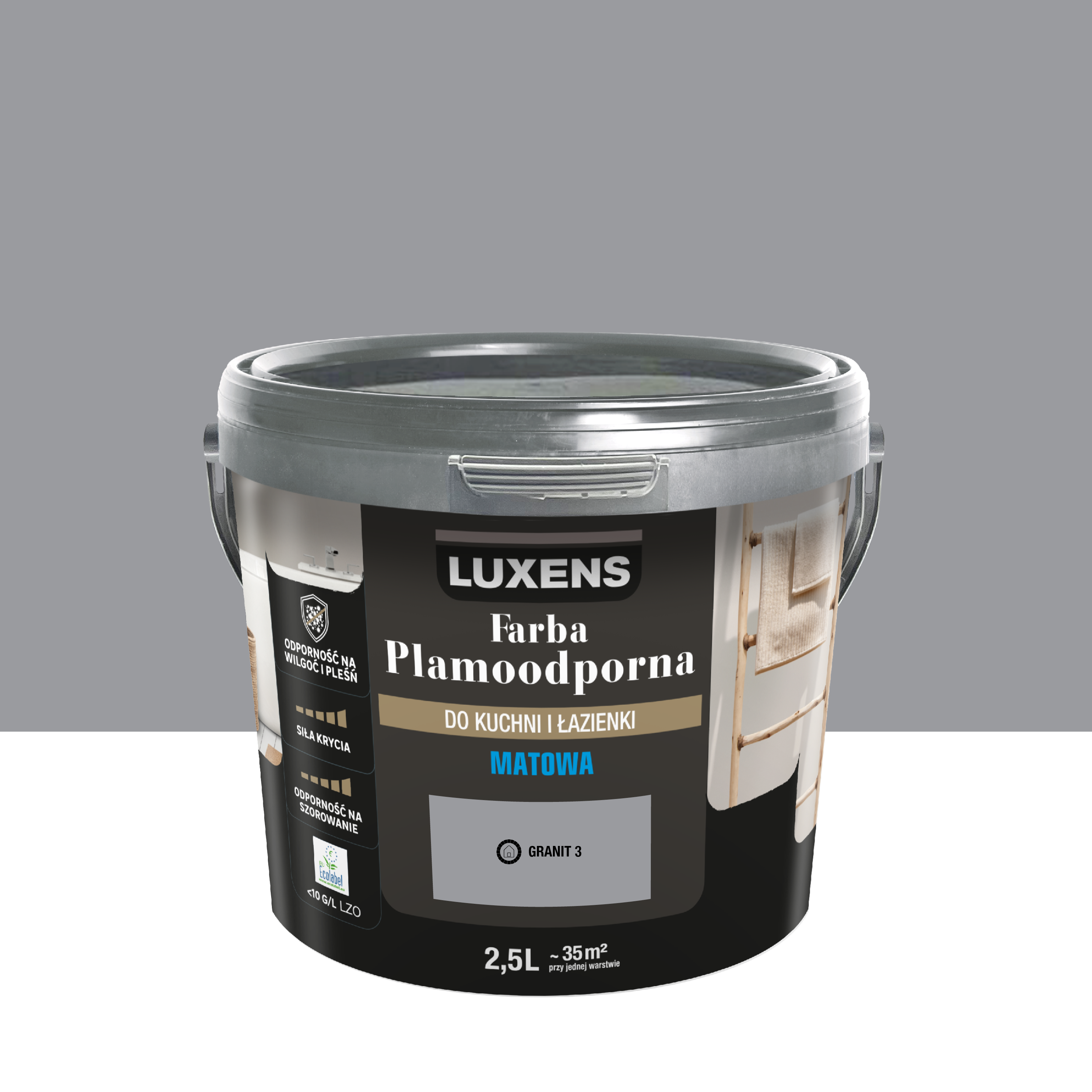 Farba Luxens Plamoodporna do kuchni i łazienki Granit 3 2.5 l