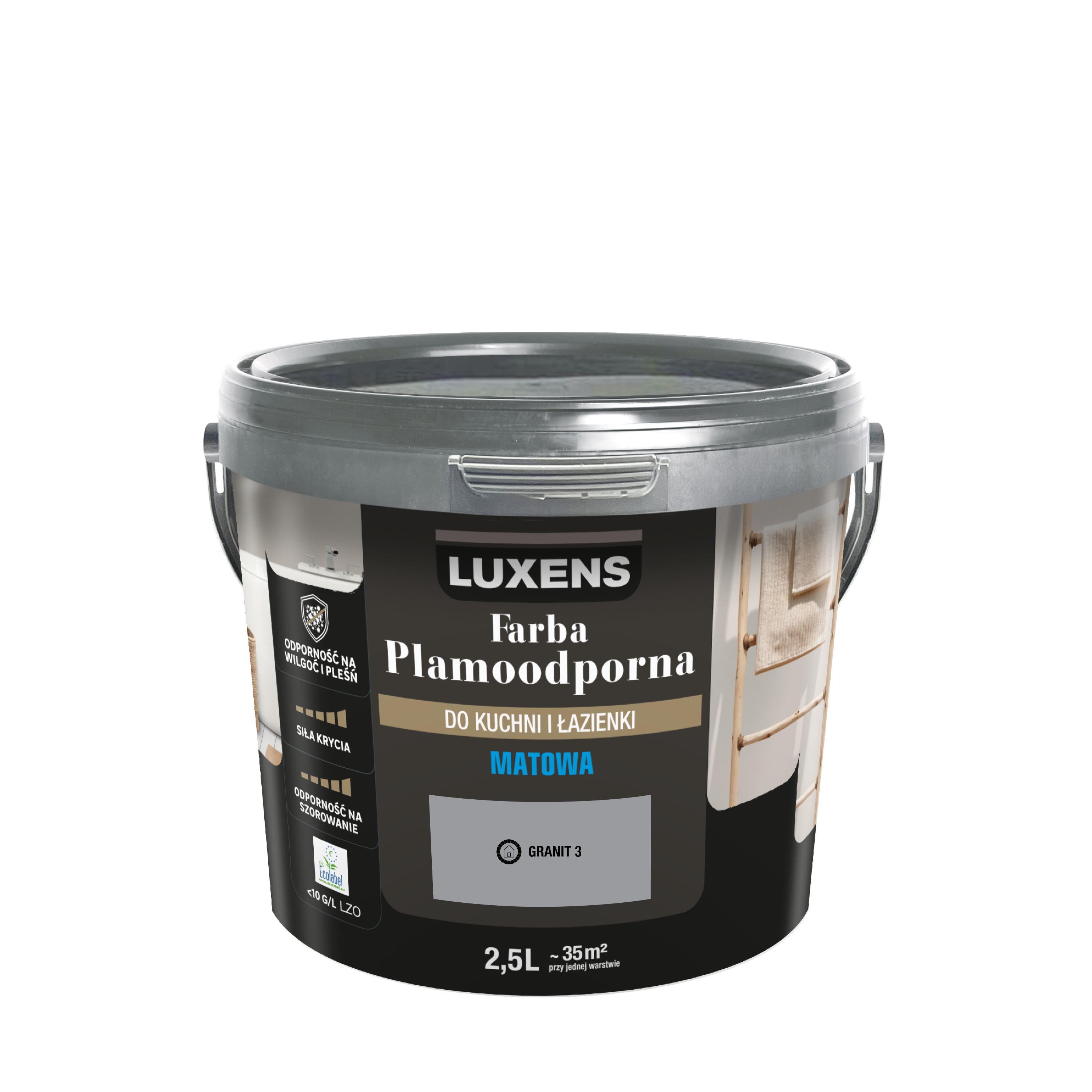 Farba Luxens Plamoodporna do kuchni i łazienki Granit 3 2.5 l - 6