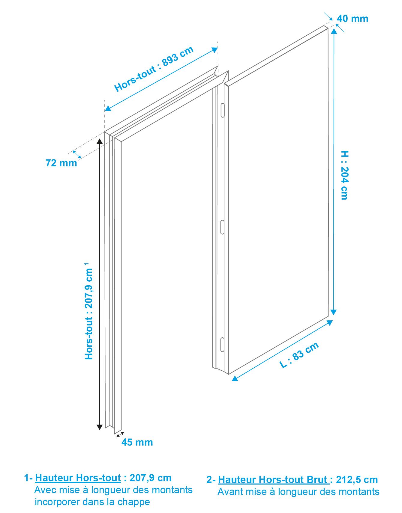 Bloc-porte Calvi bois H.204 x l.83 cm, poussant droit - 7