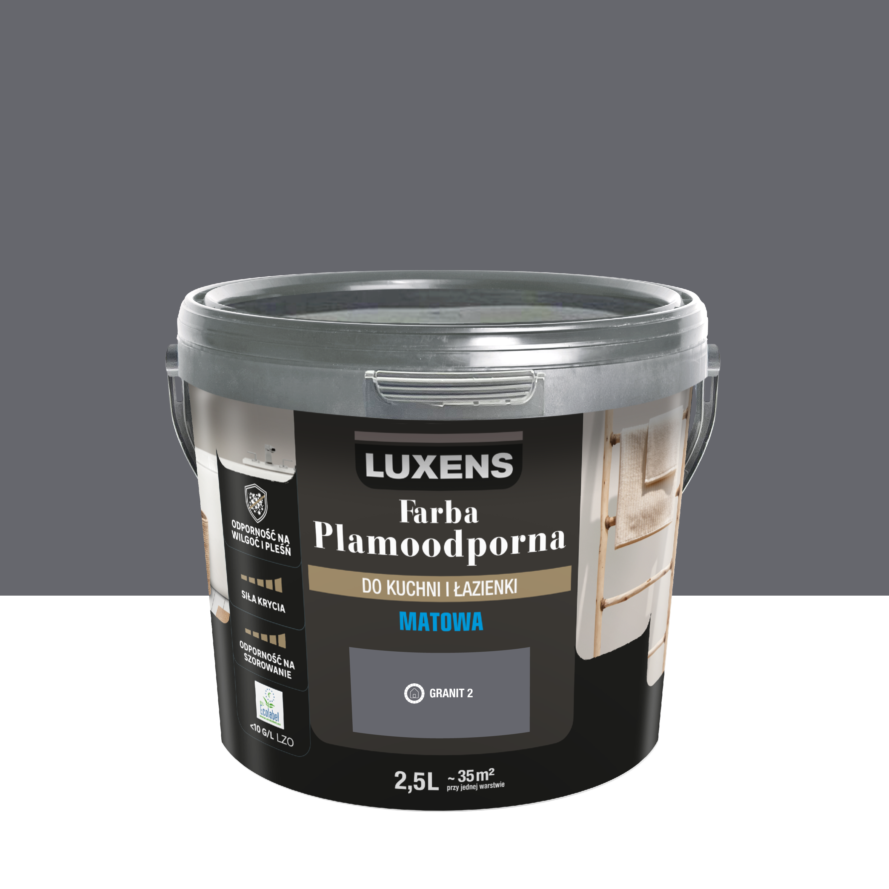 Farba Luxens Plamoodporna do kuchni i łazienki Granit 2 2.5 l