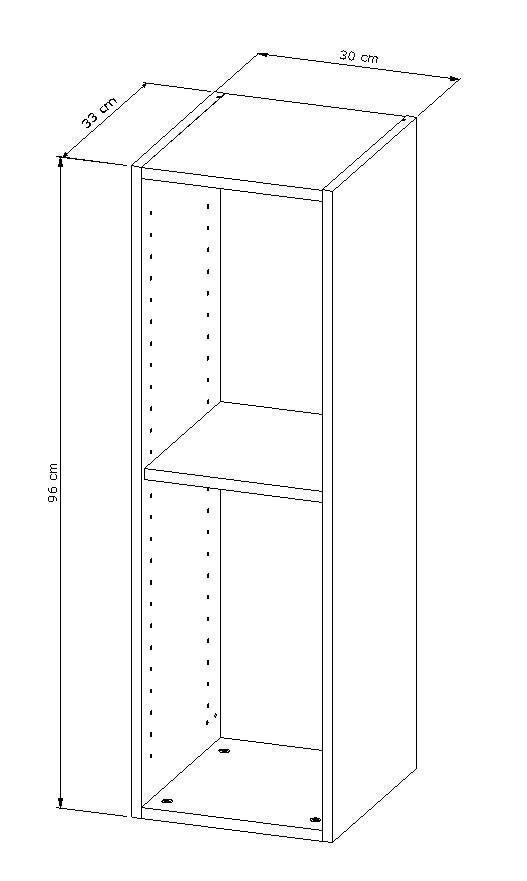 Caisson haut de cuisine l.30 x H.96,80 x P.33 cm Gris - 2