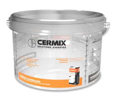 Seau Doseur Gradué Bostik 10 Litres - Pour Préparation Mortiers, Enduits, Chapes - Avec échelle De Mesure Intégrée