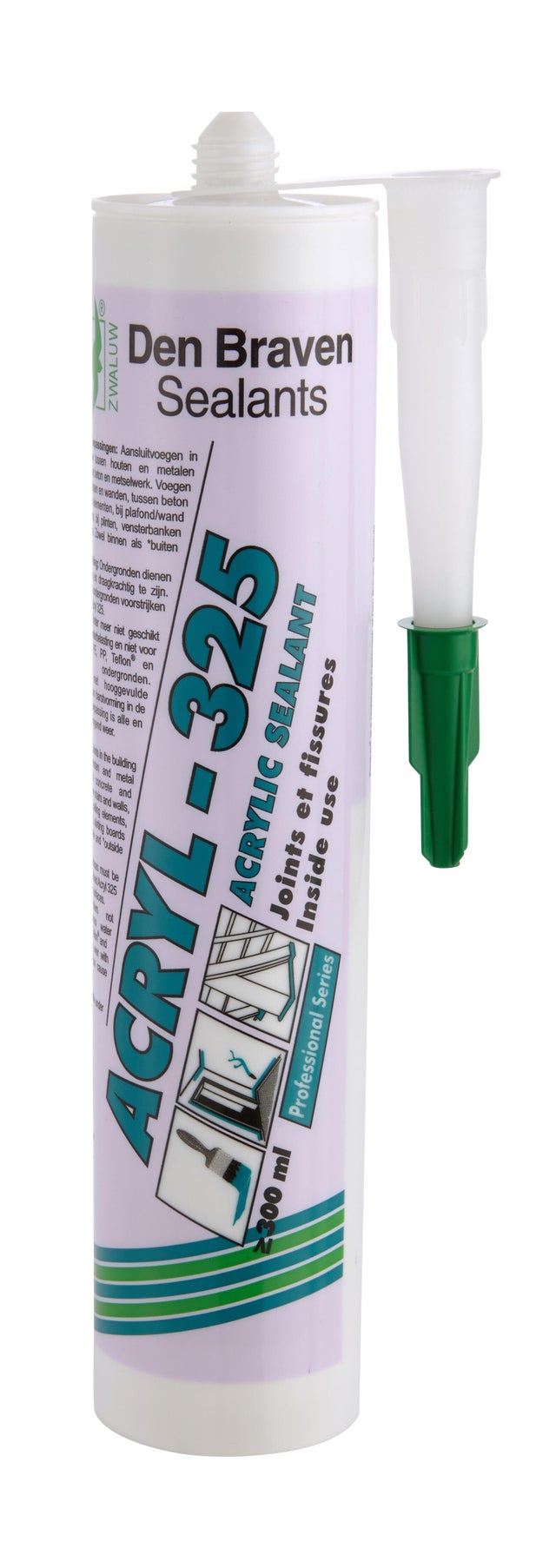 Mastic acrylique intérieur et extérieur gris 300 ml - DEN BRAVEN Acryl 325