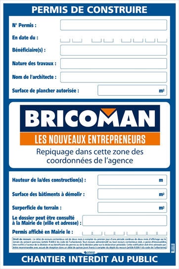 Panneau permis de construire - TALIAPLAST