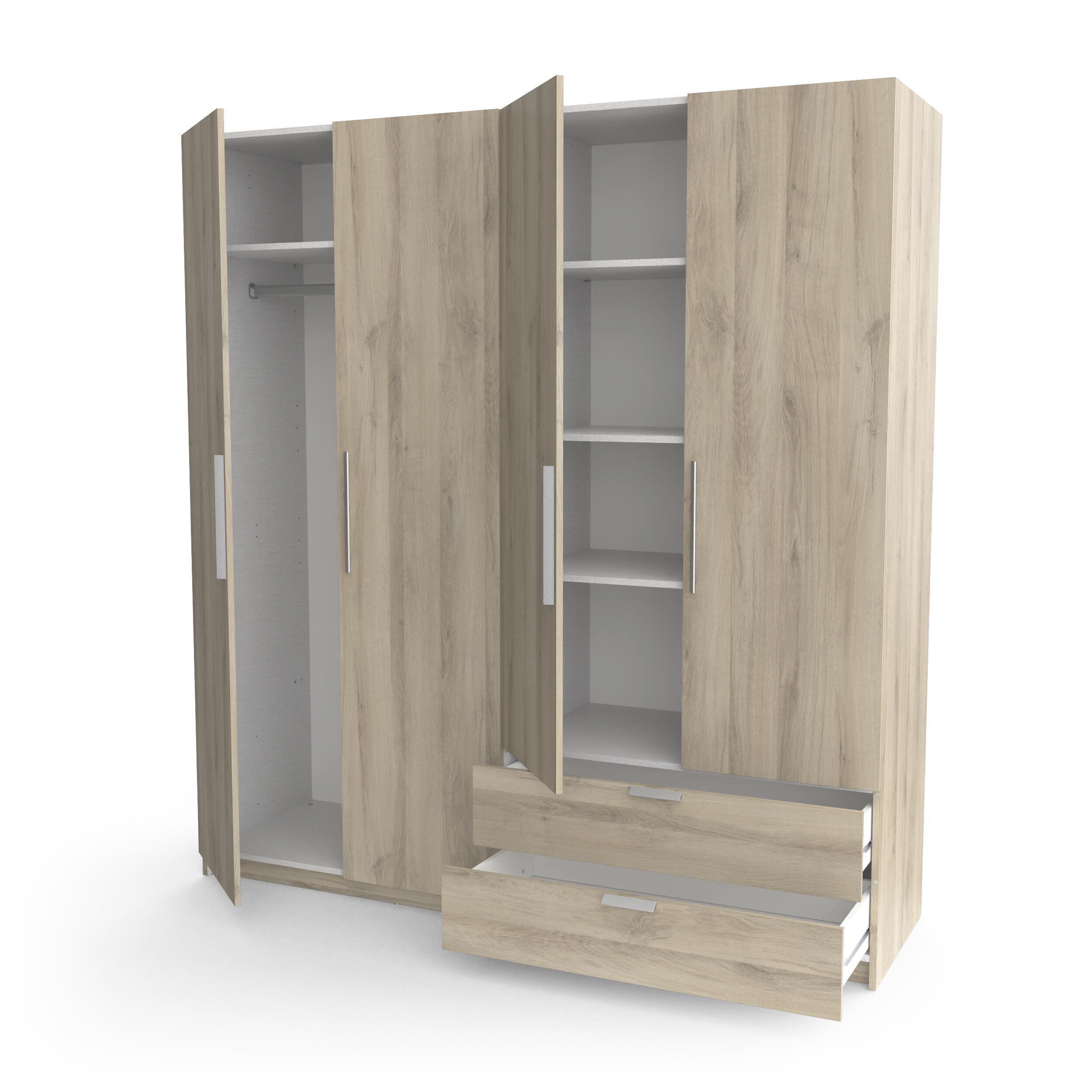 Armario puerta abatible Glory 178.1x191.5x51.4cm roble - 3