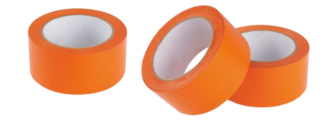 Lot de 3 rouleaux d'adhésifs PVC imperméable orange l.50 mm x L.33 m