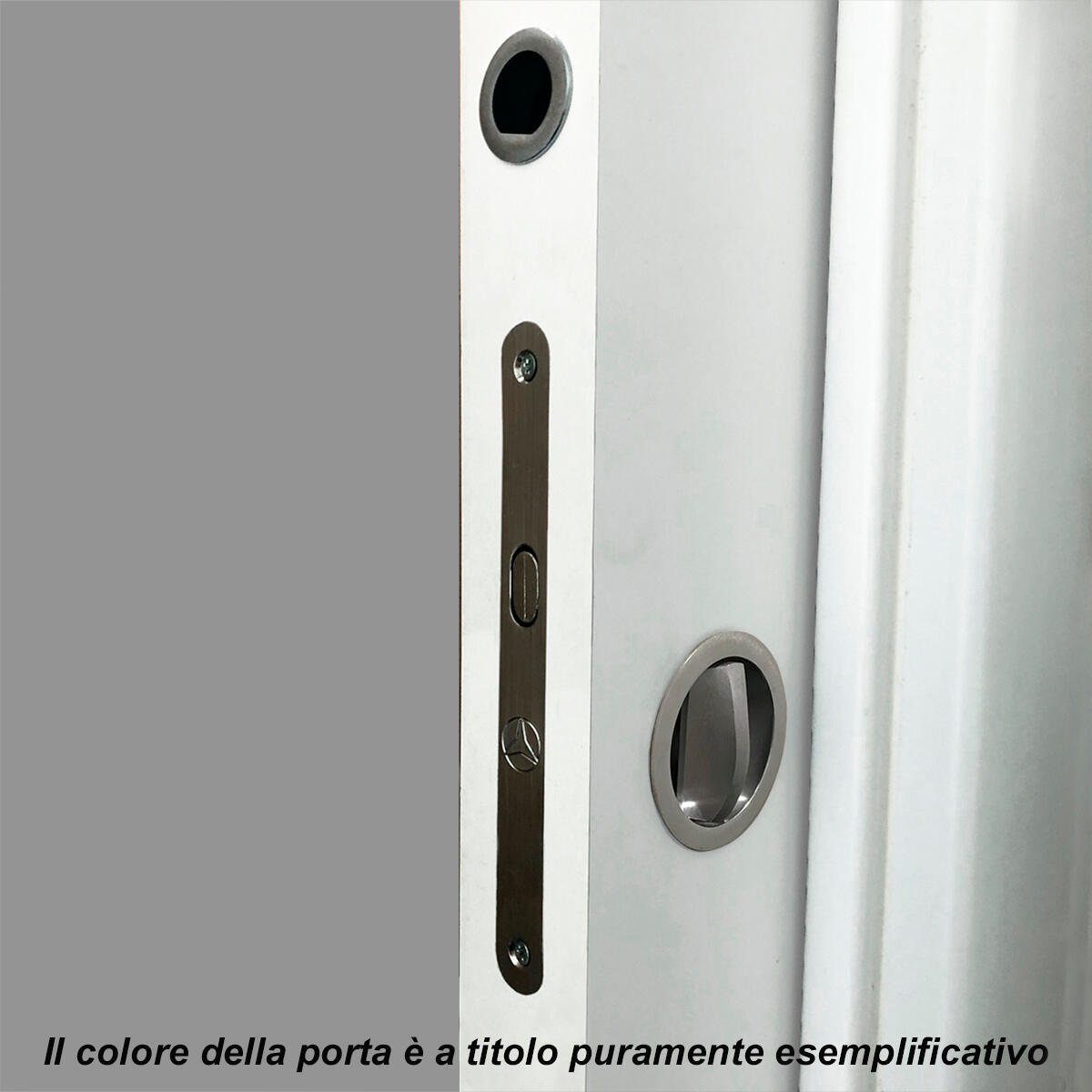 Porta interna scorrevole Bach in MDF colore bianco, L 70 x H 210 cm, apertura reversibile - 4