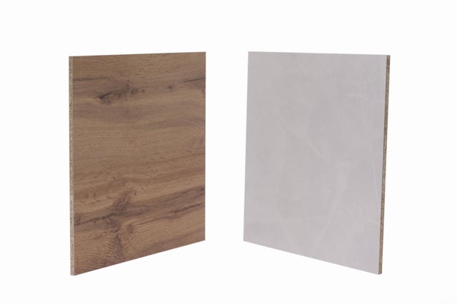 Crédence stratifié effet bois de chêne flandre /yard L.301,50 x l.63 cm ép.10 mm