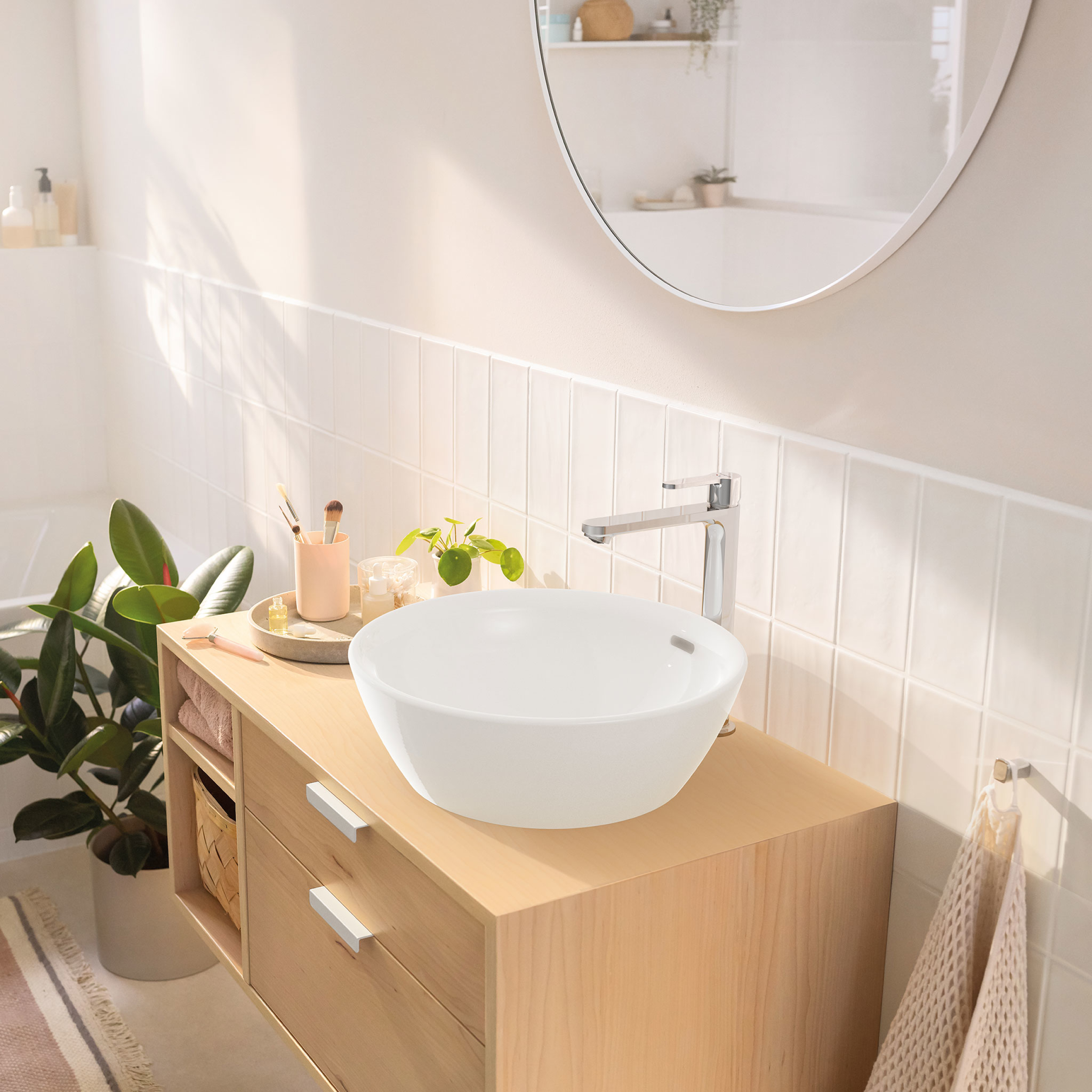 Grifo de lavabo HANSGROHE Stamis monomando caño alto cromo brillo. Apertura en frío. Antical. Latón - 8