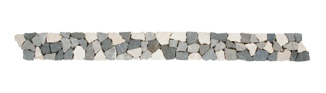 Frise carrelage murale blanc gris et noir l.10 x L.100 cm - Palladin